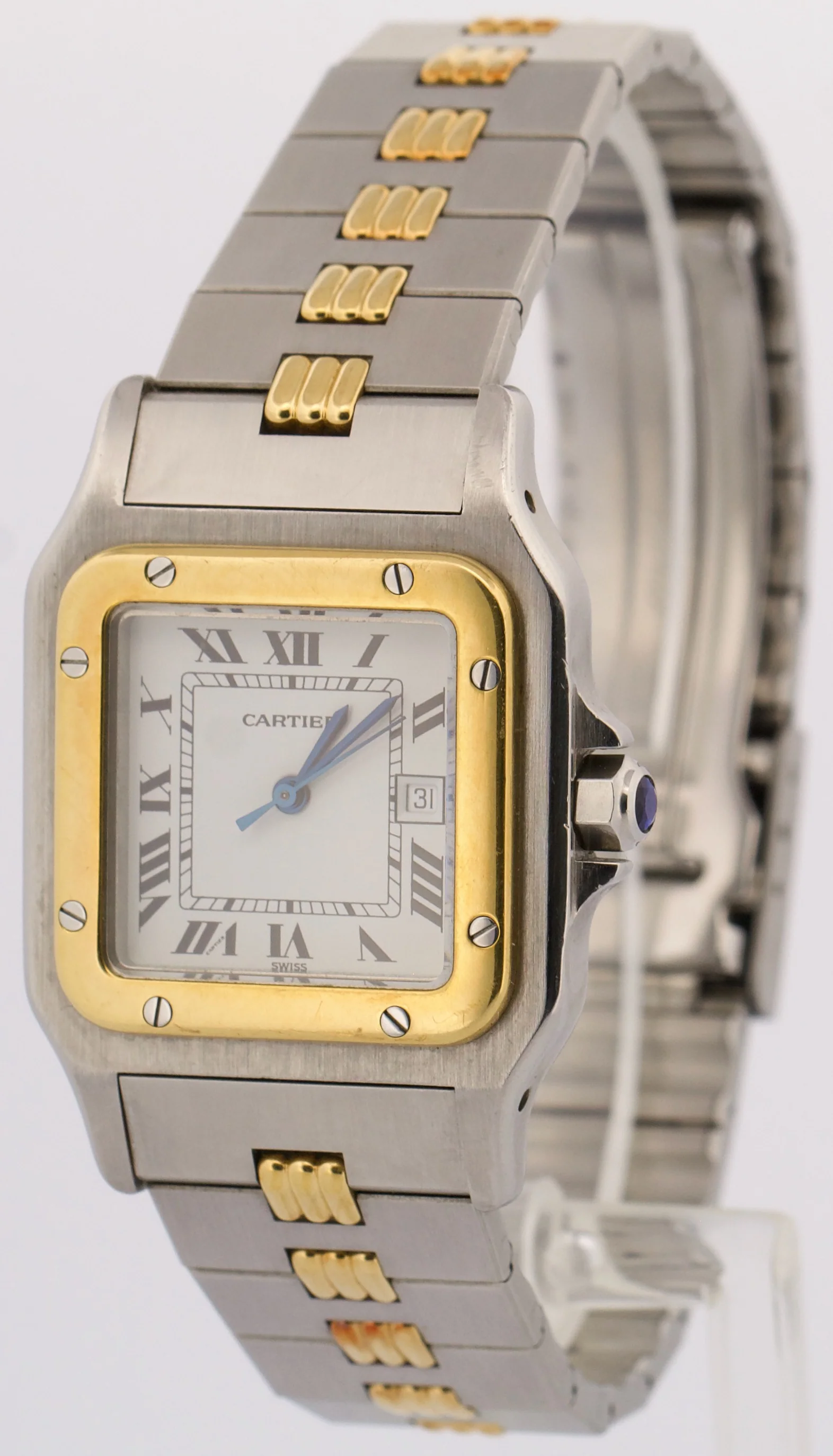 Cartier Santos Carree Two-Tone WHITE ROMAN 18k Steel Automatic 29mmX41mm 2961 - Image 3