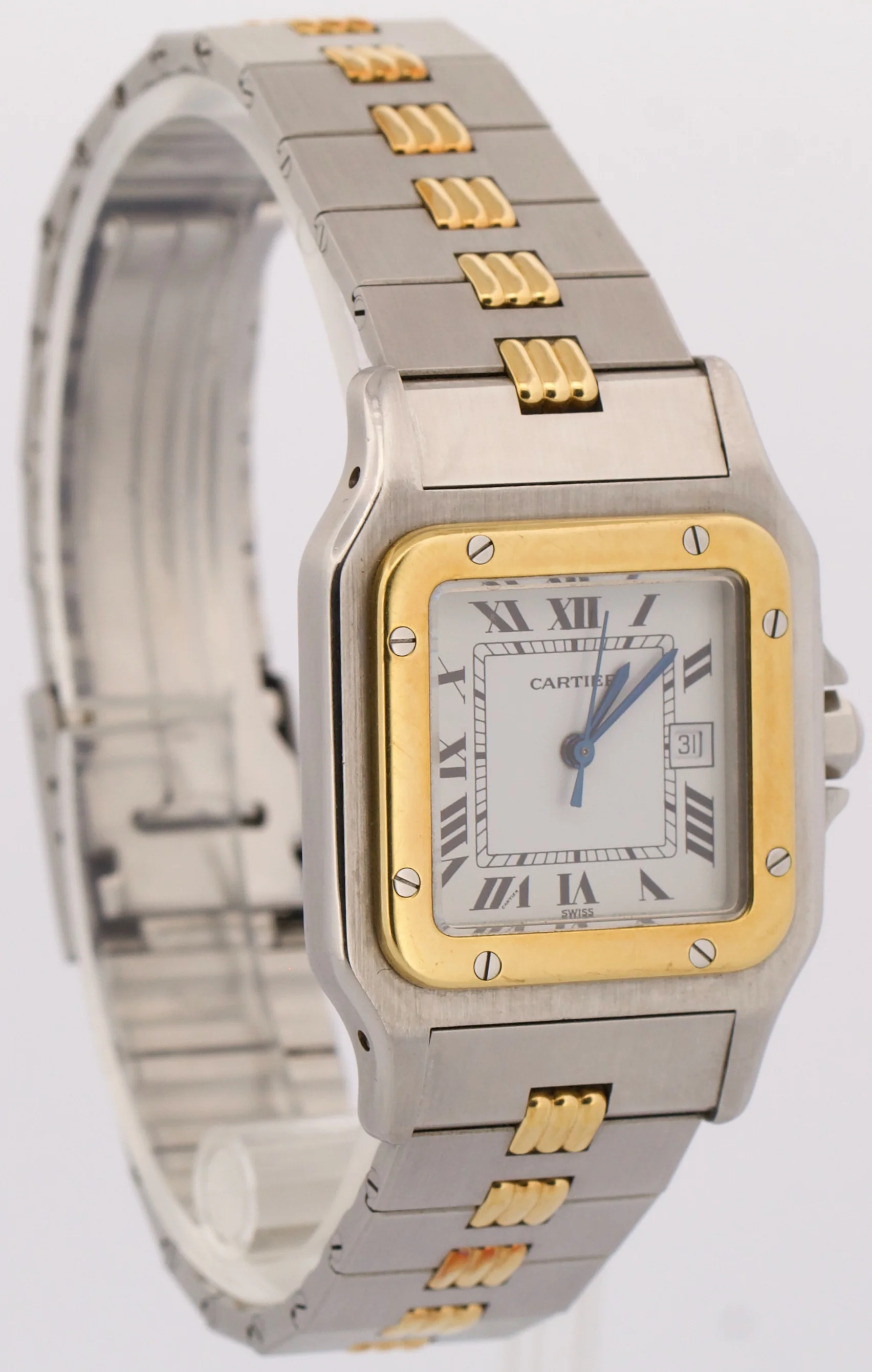 Cartier Santos Carree Two-Tone WHITE ROMAN 18k Steel Automatic 29mmX41mm 2961 - Image 4