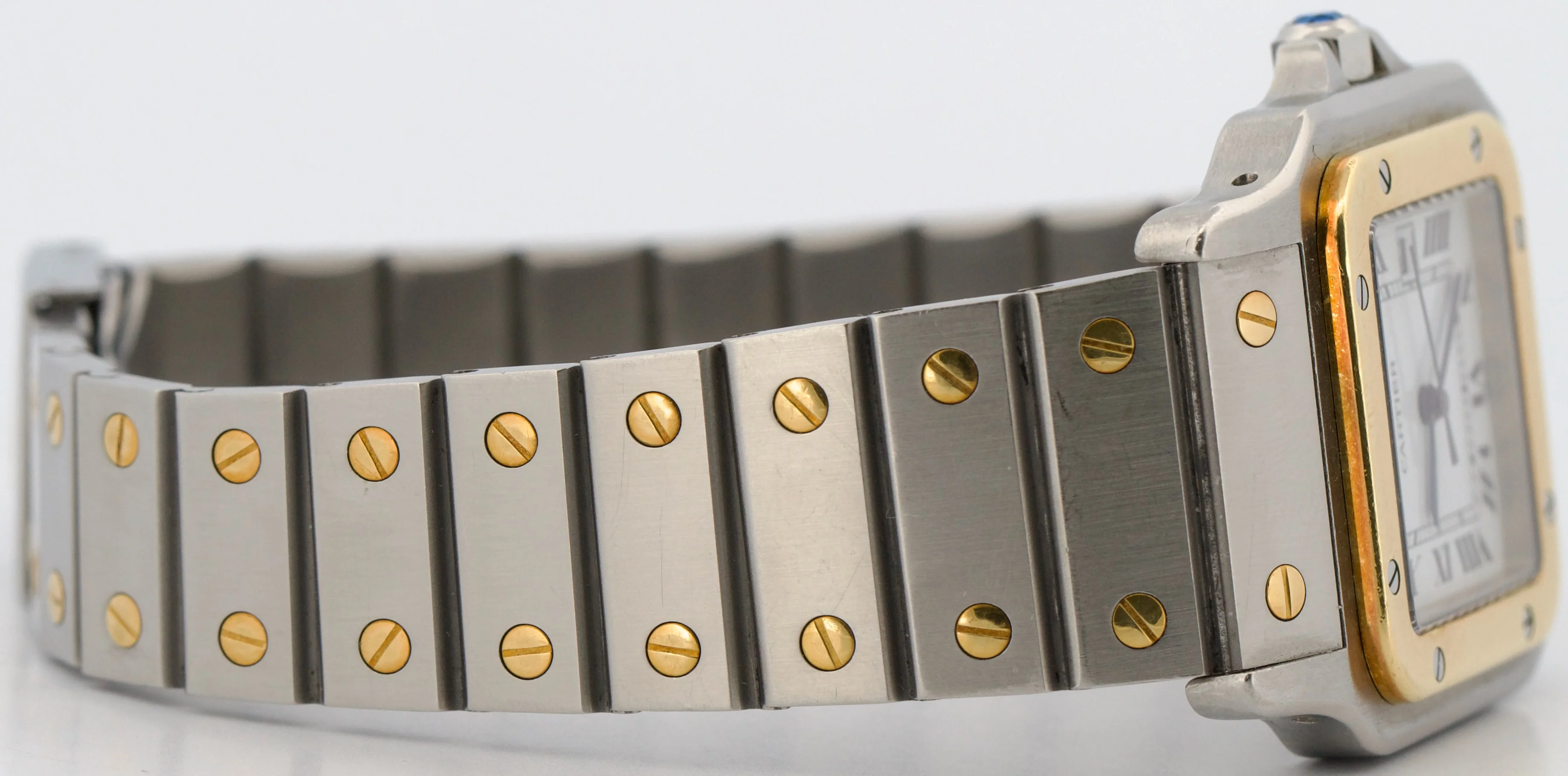 Cartier Santos Two-Tone 18k Gold Stainless Steel WHITE Roman Automatic 29mm 2961 - Image 8