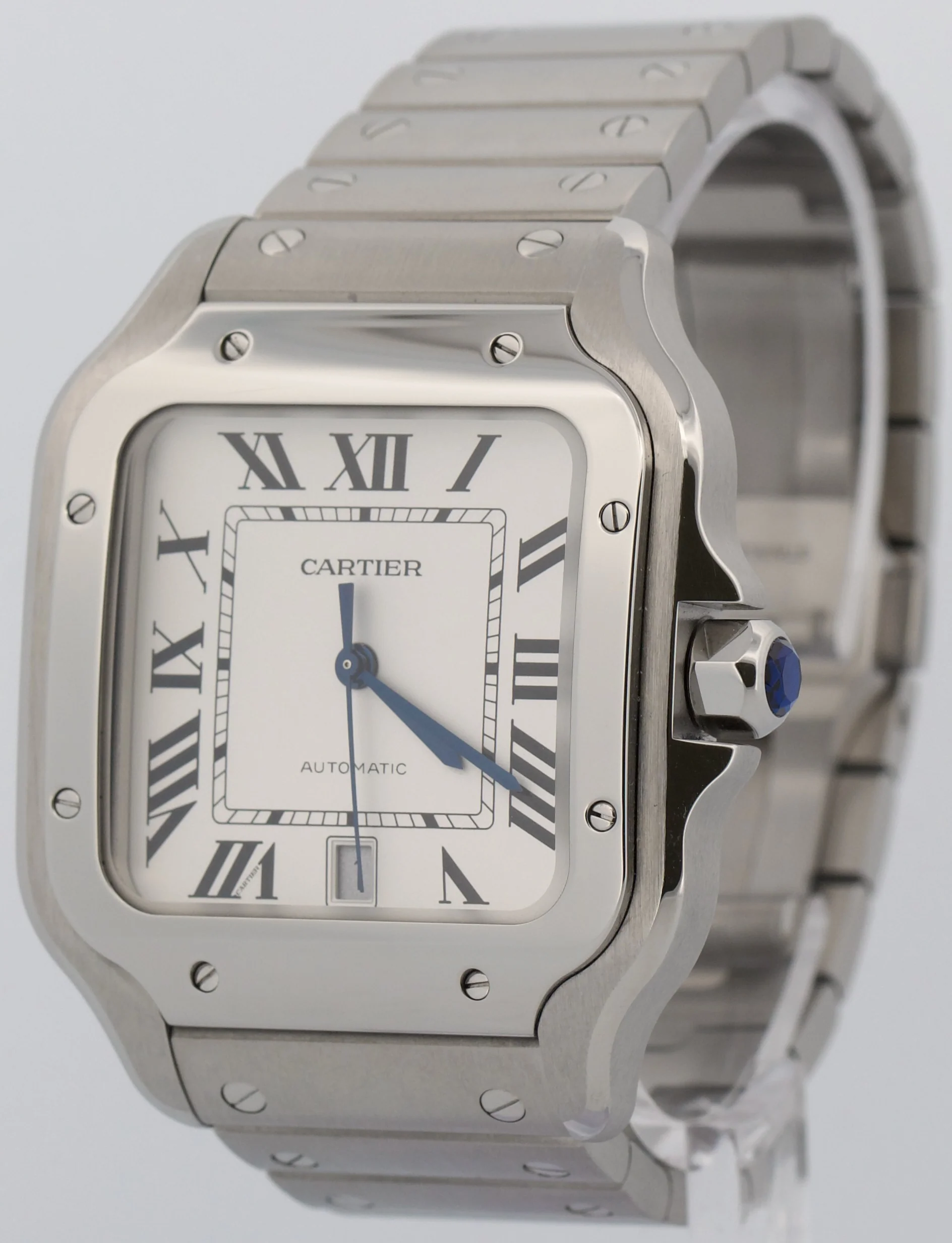 Cartier Santos WHITE ROMAN Stainless Steel 39.8mm Automatic 4072 WSSA0018 Watch - Image 3