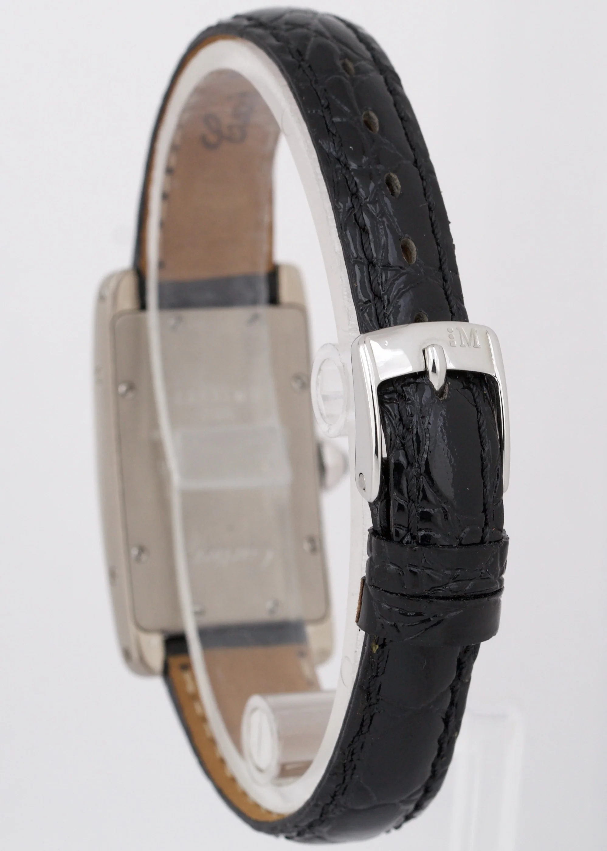 Cartier Tank Americaine 18k White Gold 18x35mm Ivory Leather Quartz 1713 Watch - Image 5