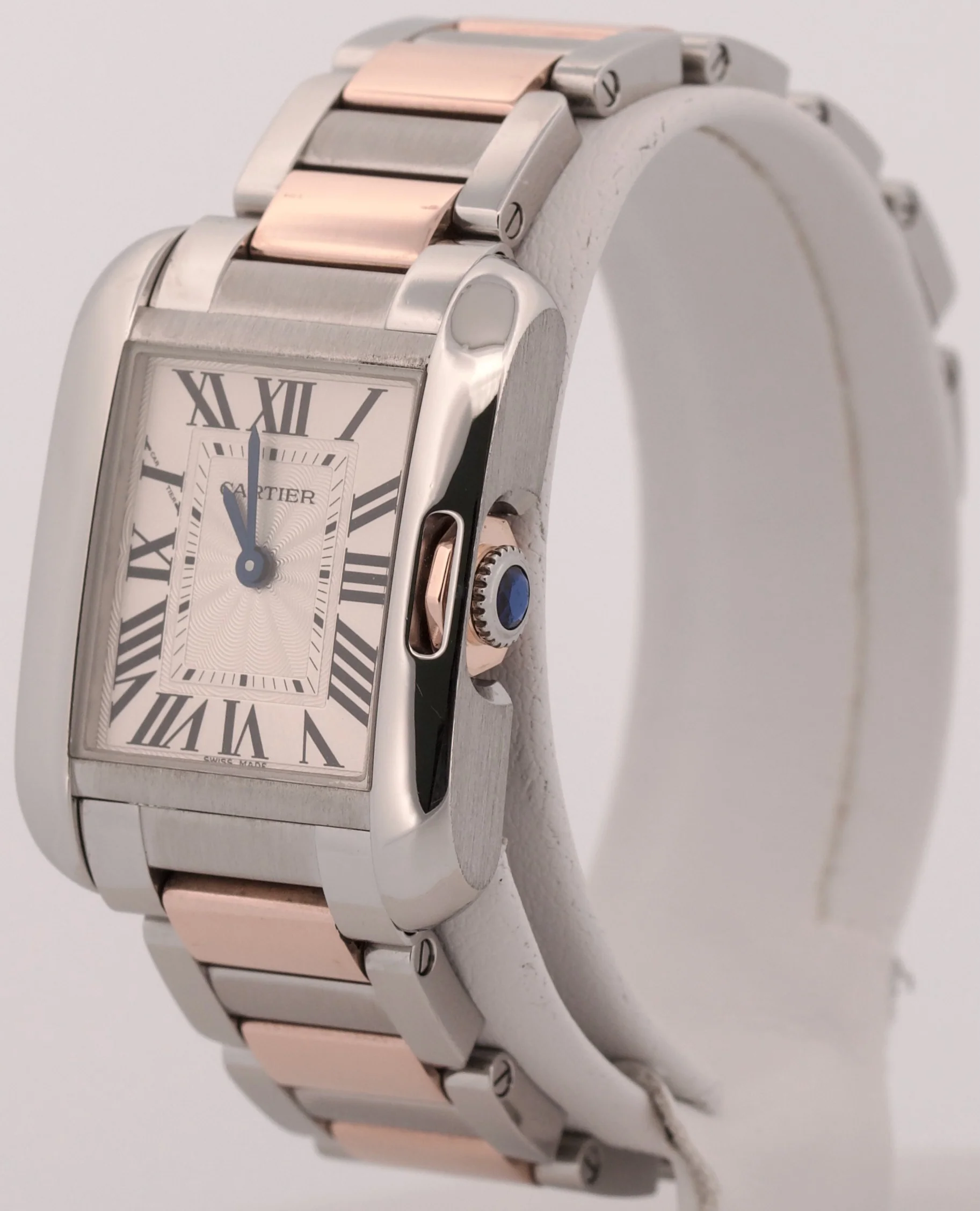 Cartier Tank Anglaise SILVER 23mm Two-Tone 18K Rose Gold Steel 3485 / W5310019 - Image 3