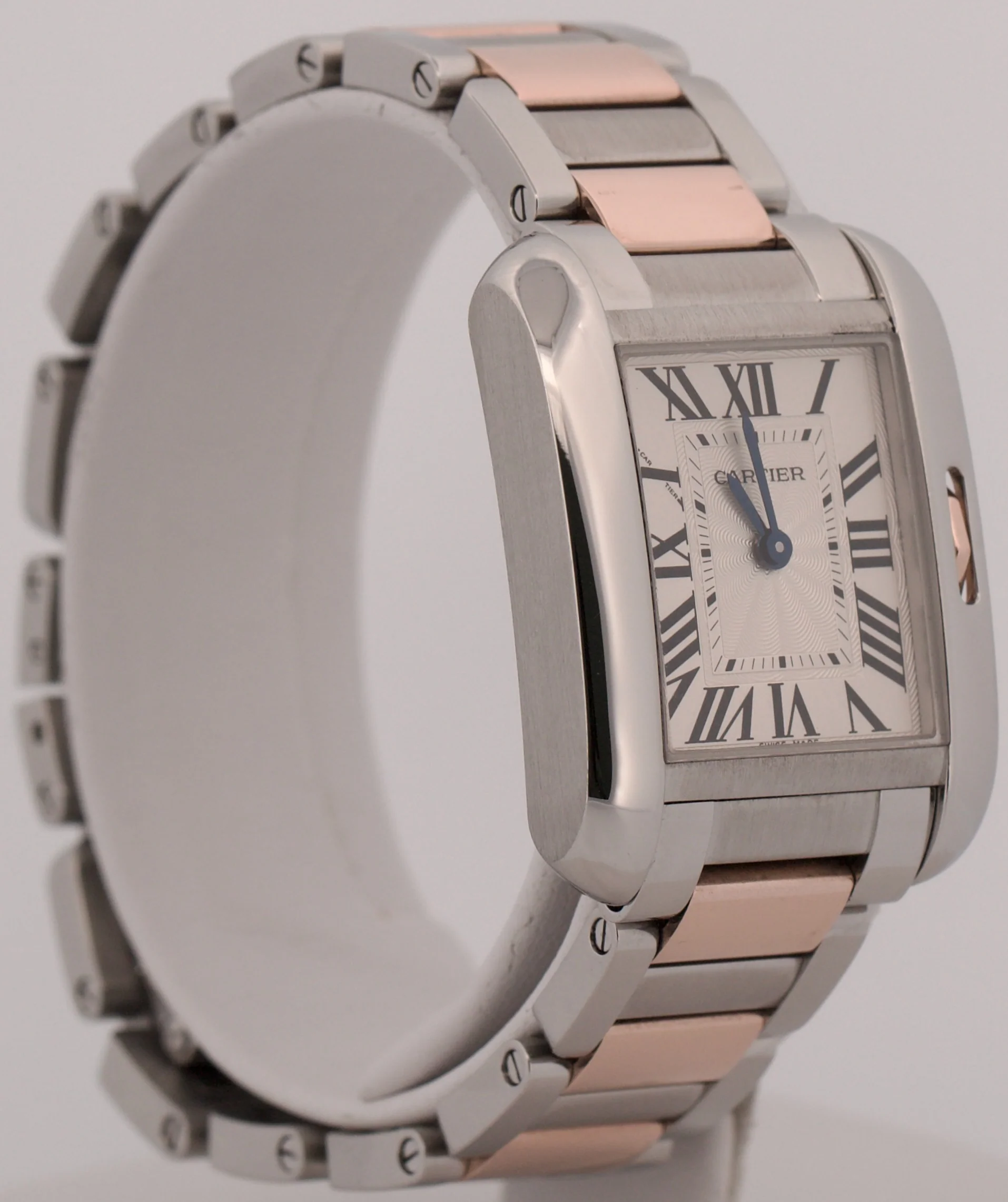 Cartier Tank Anglaise SILVER 23mm Two-Tone 18K Rose Gold Steel 3485 / W5310019 - Image 4