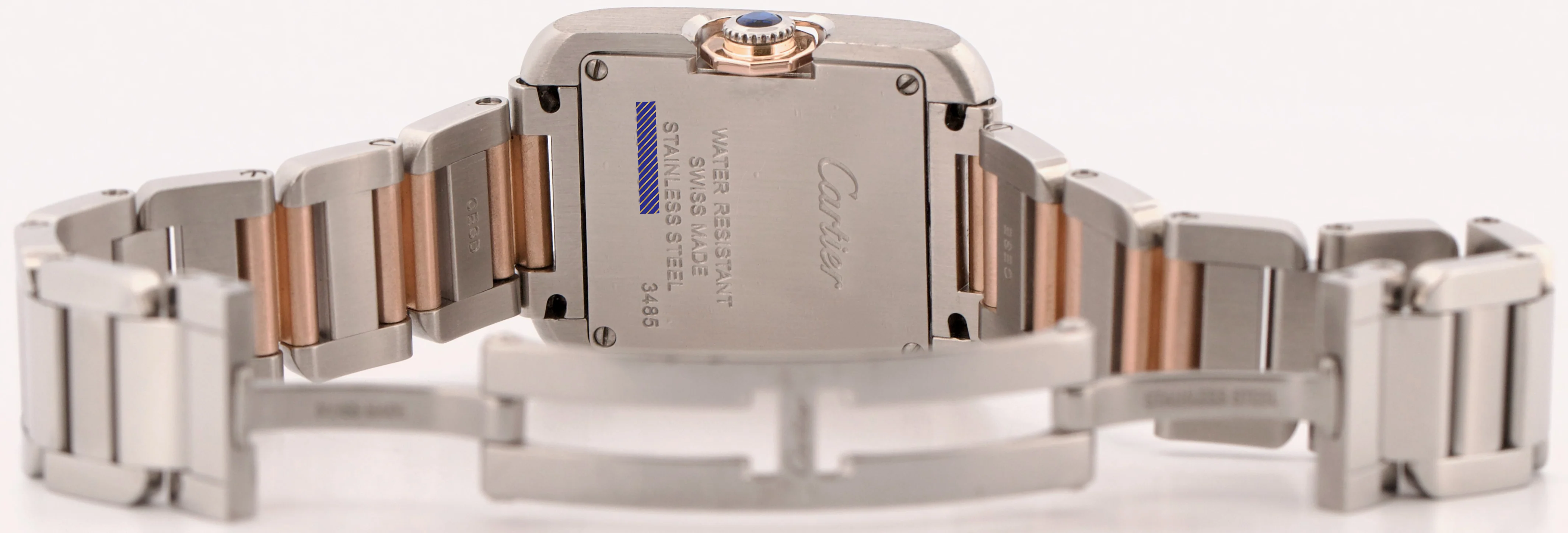 Cartier Tank Anglaise SILVER 23mm Two-Tone 18K Rose Gold Steel 3485 / W5310019 - Image 9