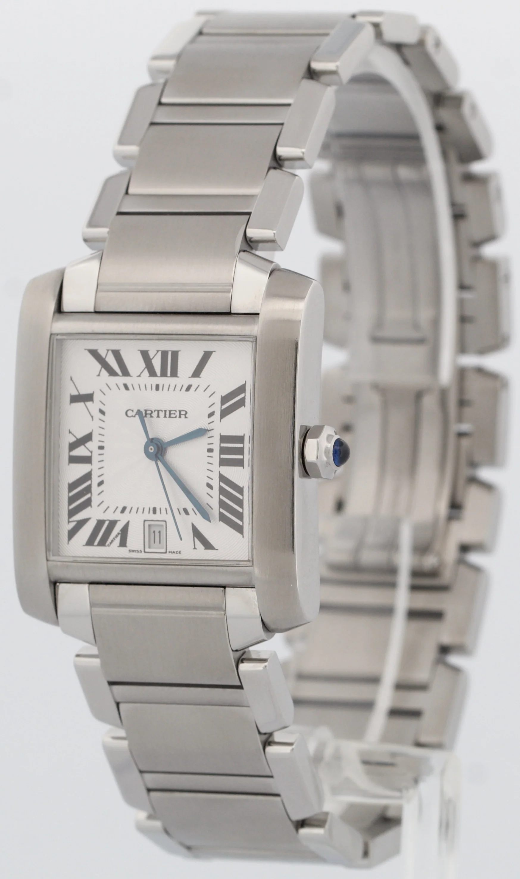 Cartier Tank Francaise Stainless Steel WHITE ROMAN Automatic 28mm 2302 W51002Q3 - Image 3