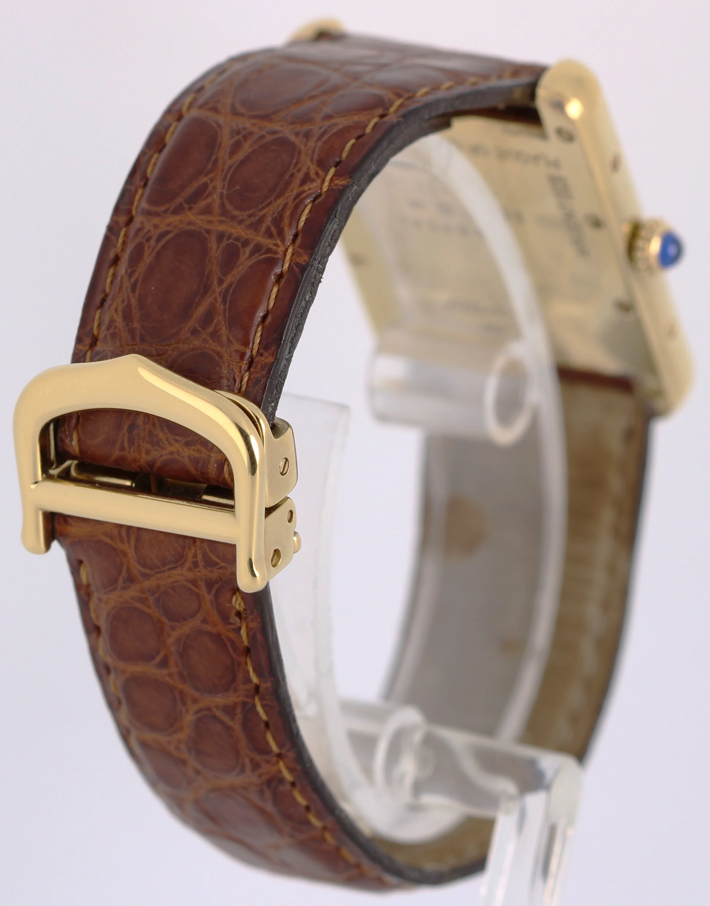 Cartier Tank LM PAPERS Vermeil Gold Silver Ivory Roman 25mm W1017454 2413 Watch - Image 5