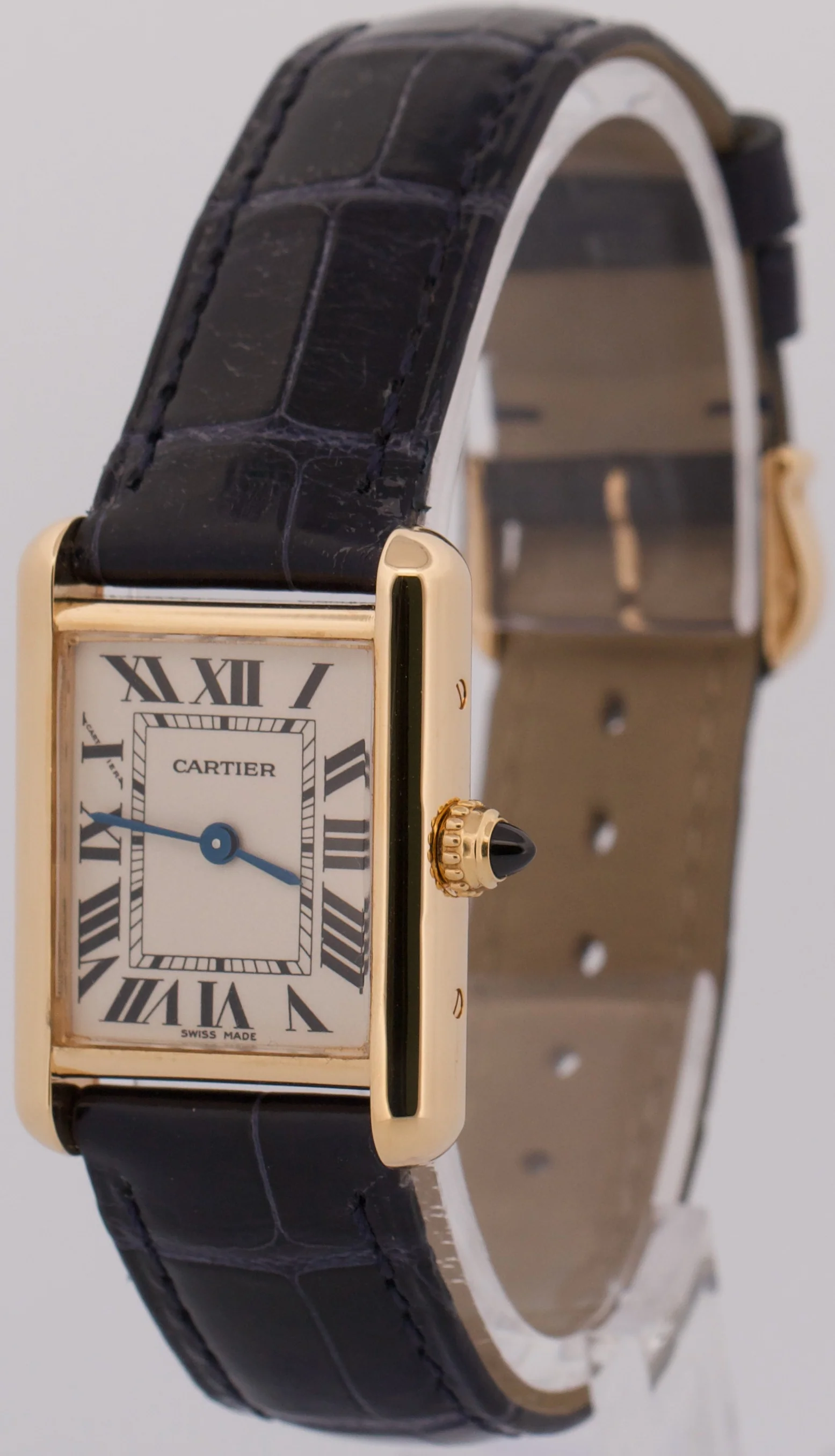 Cartier Tank Louis 18k Yellow Gold IVORY Roman Leather 22mm Quartz 2442 Watch - Image 3