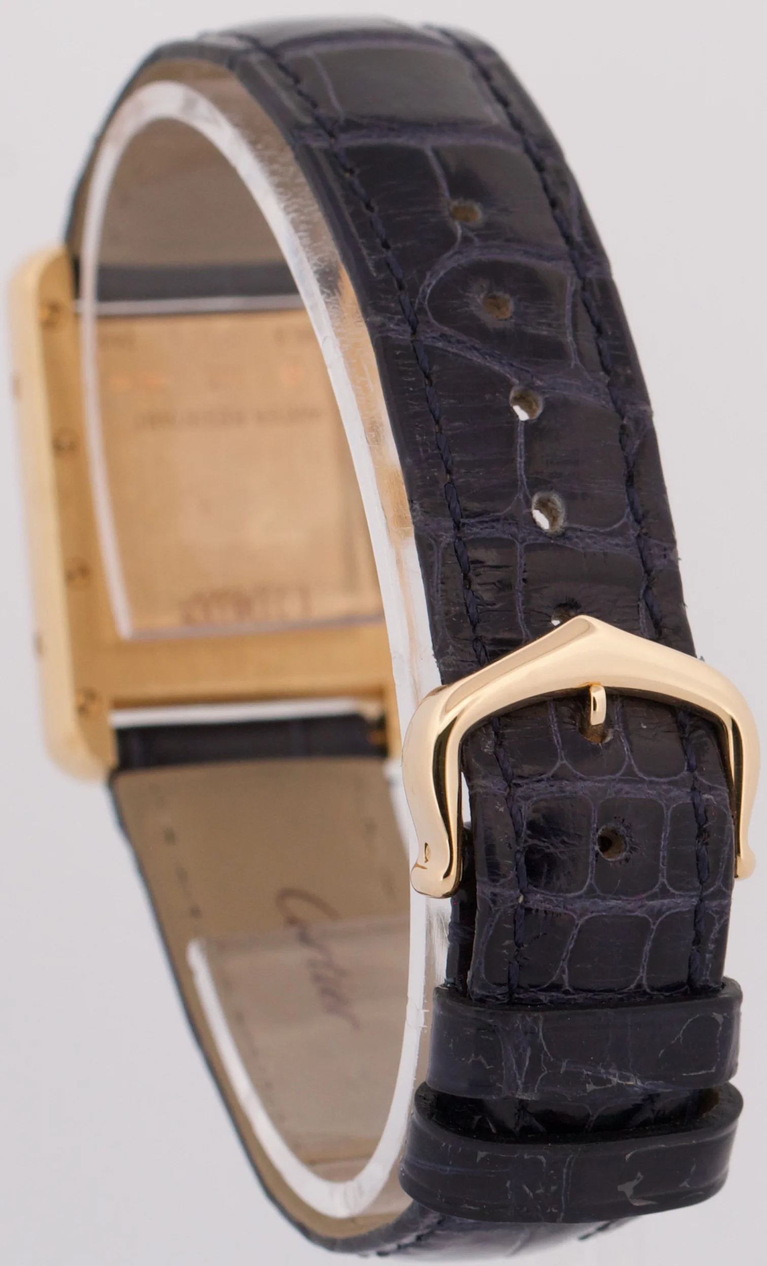 Cartier Tank Louis 18k Yellow Gold IVORY Roman Leather 22mm Quartz 2442 Watch - Image 5