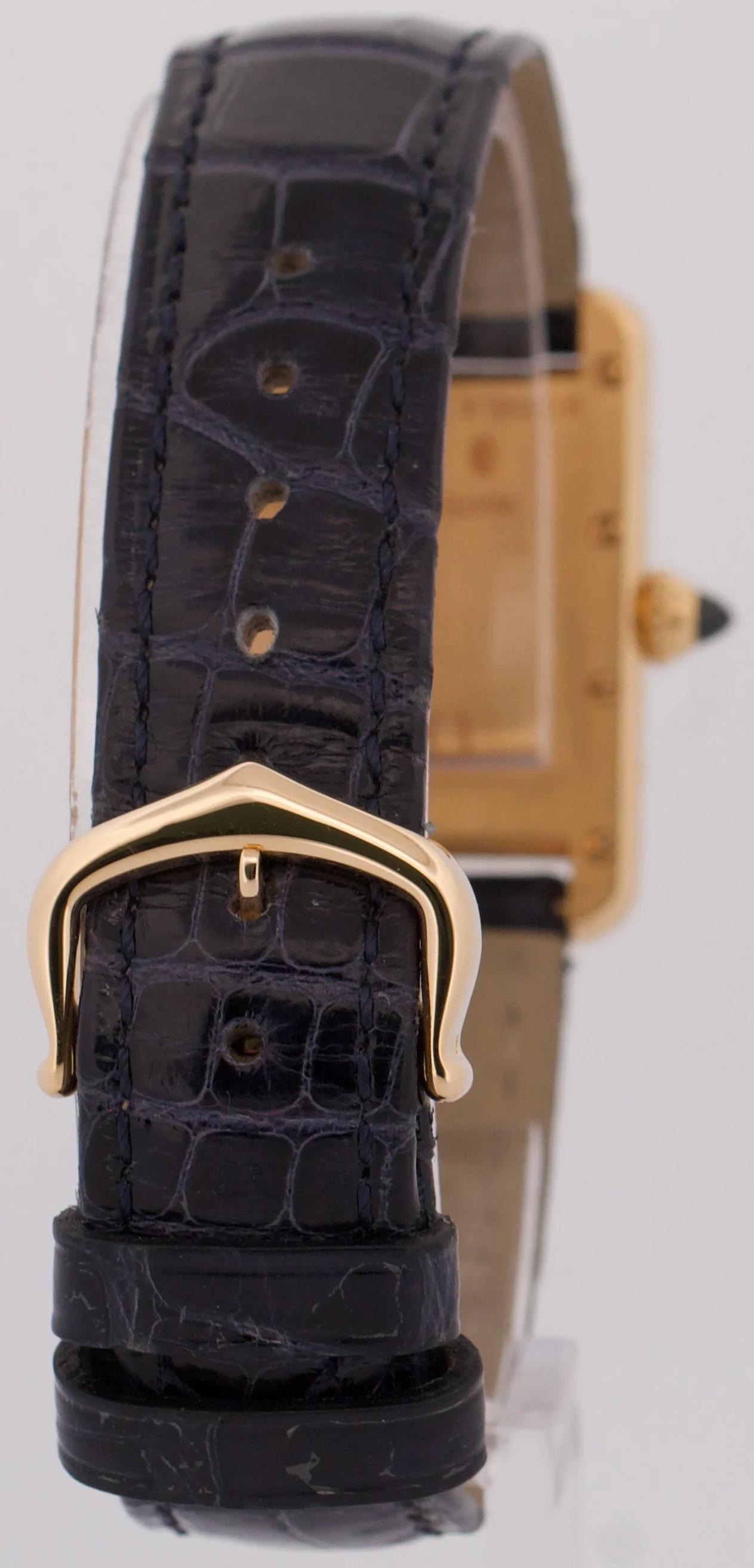 Cartier Tank Louis 18k Yellow Gold IVORY Roman Leather 22mm Quartz 2442 Watch - Image 6