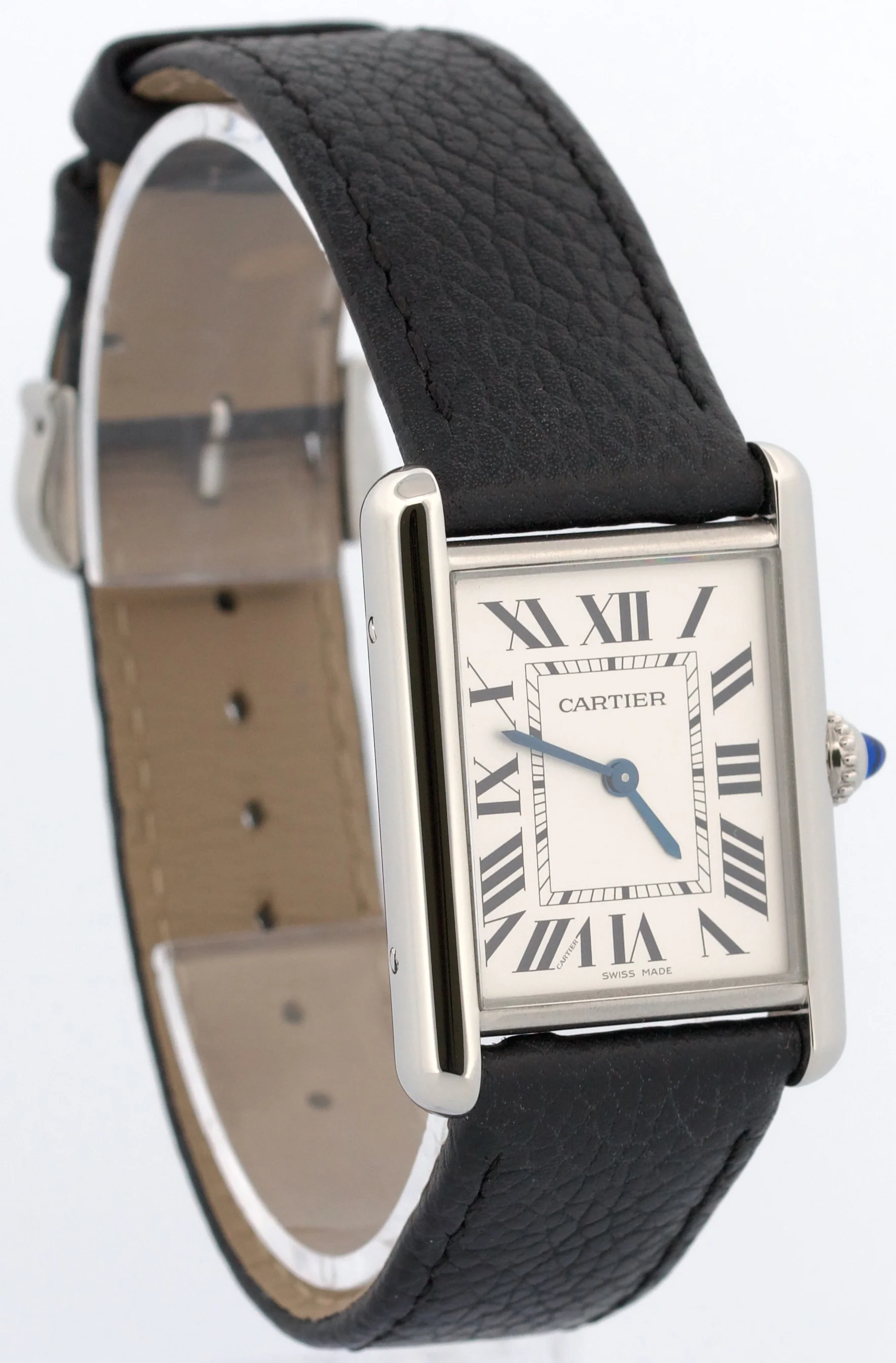 Cartier Tank Must Large SILVER Leather Quartz 25.5mm Steel WSTA0041 Watch 4323 - Image 4