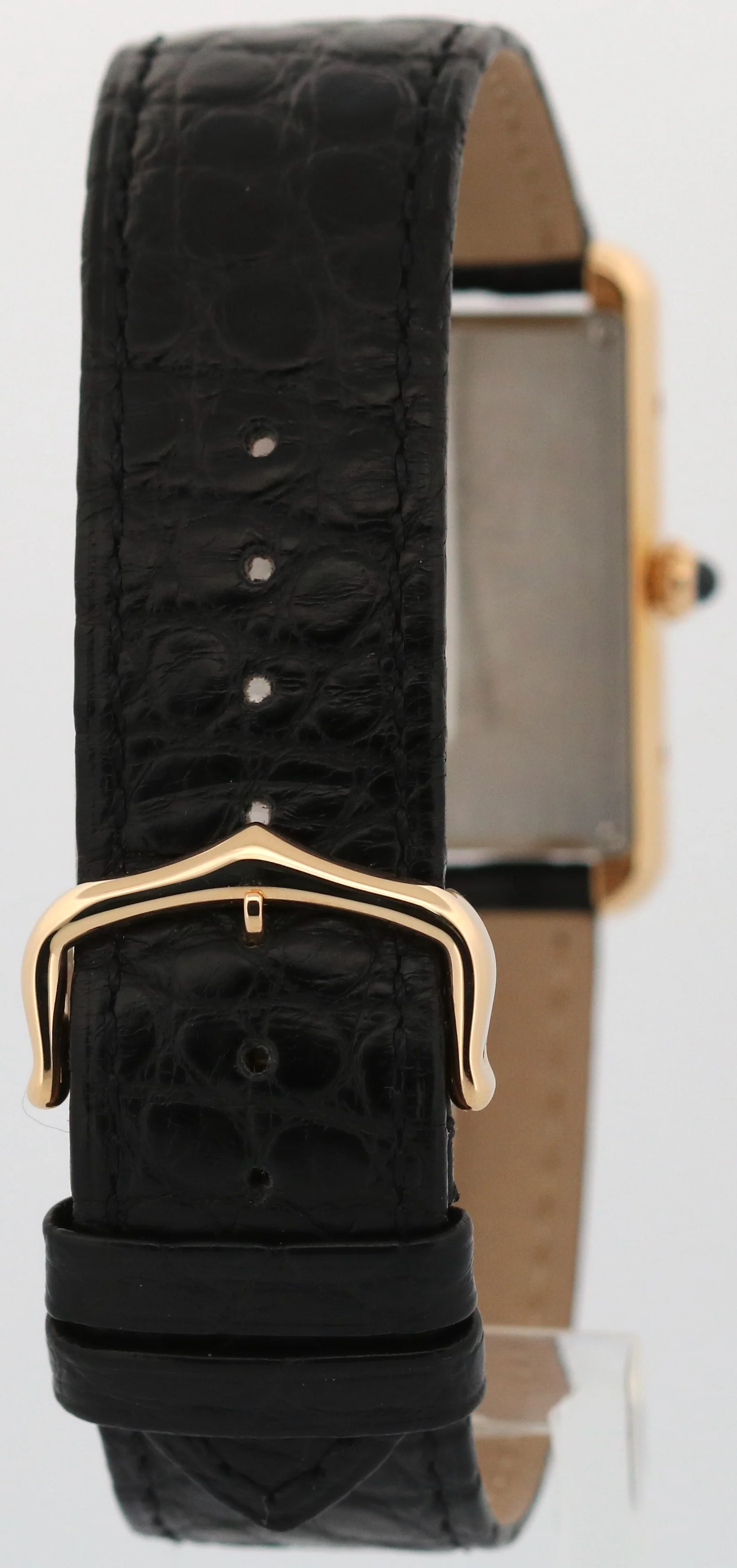 Cartier Tank Solo Large SILVER 18K Yellow Gold Quartz 2742 W1018855 Leather 27mm - Image 4