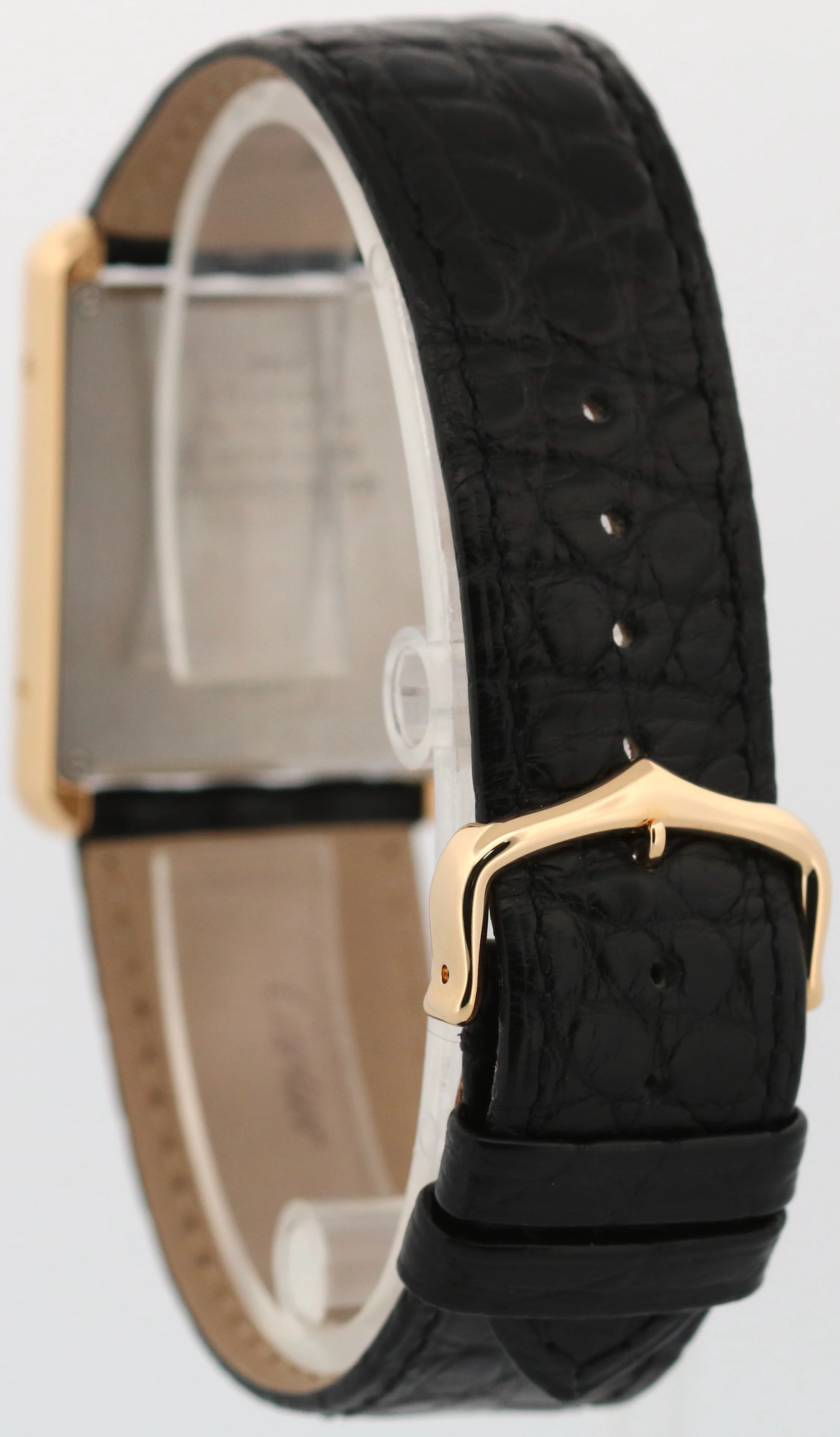 Cartier Tank Solo Large SILVER 18K Yellow Gold Quartz 2742 W1018855 Leather 27mm - Image 5