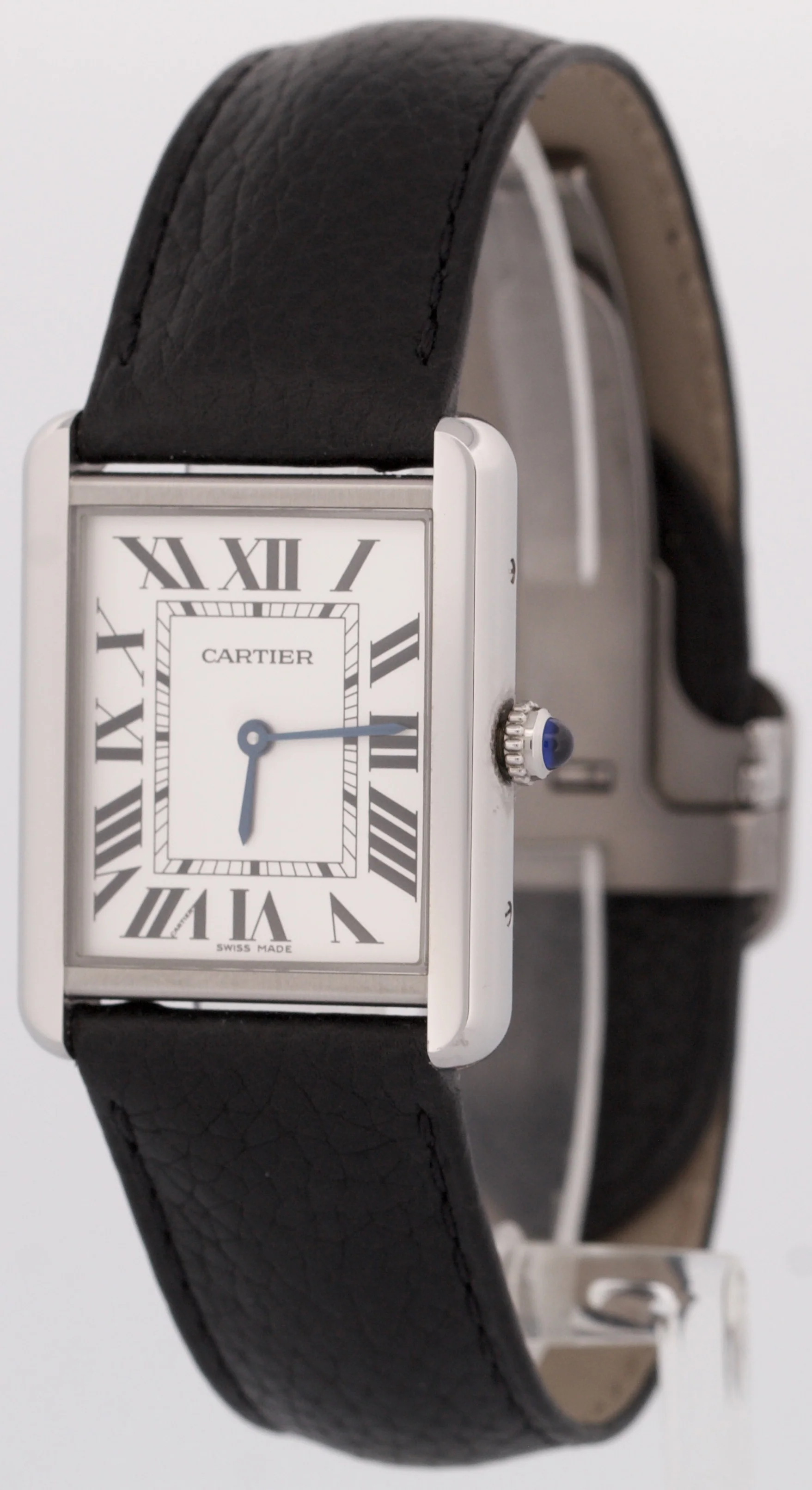 Cartier Tank Solo Large Stainless Steel Roman Quartz Leather 3169 / W5200014 BOX - Image 3