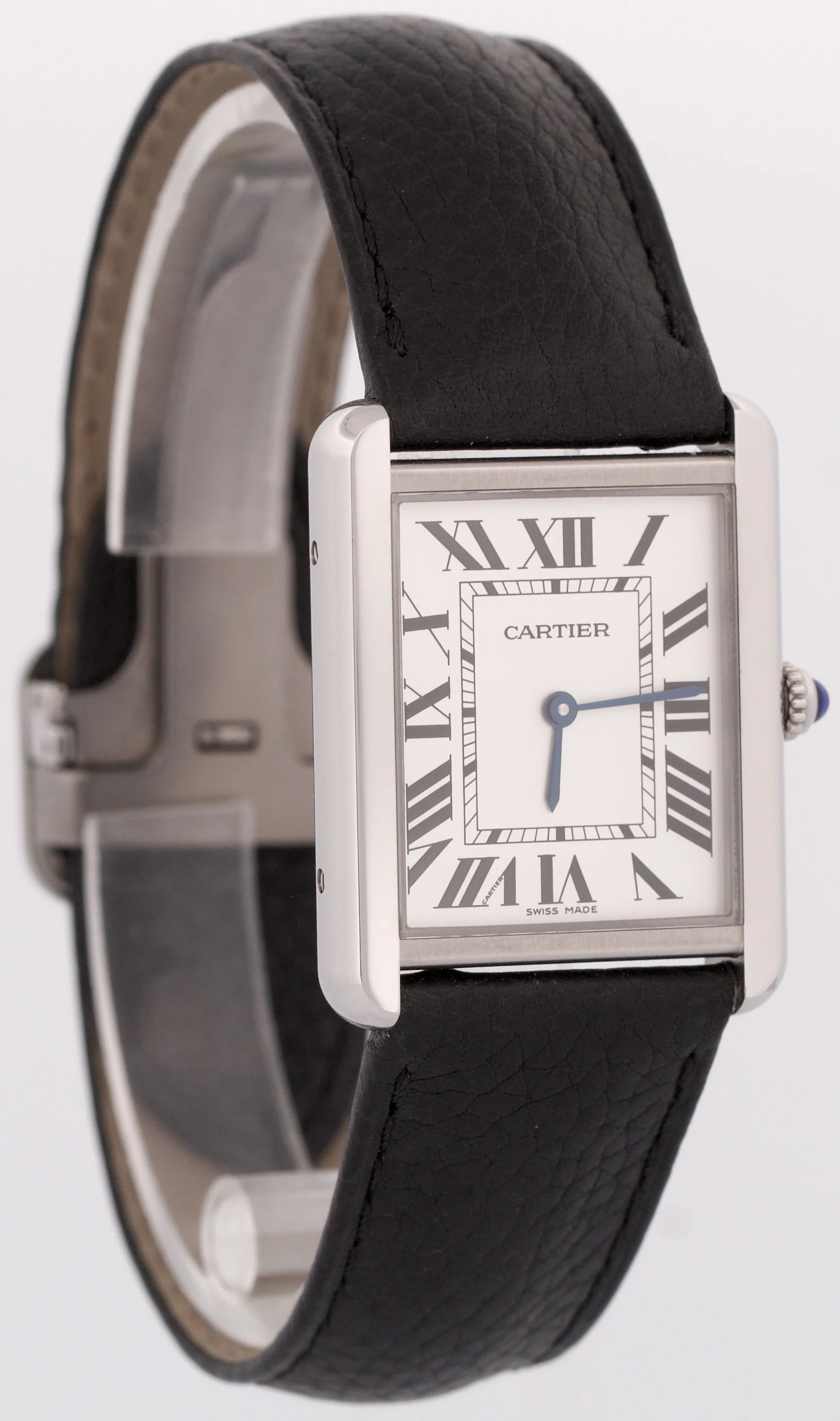 Cartier Tank Solo Large Stainless Steel Roman Quartz Leather 3169 / W5200014 BOX - Image 4