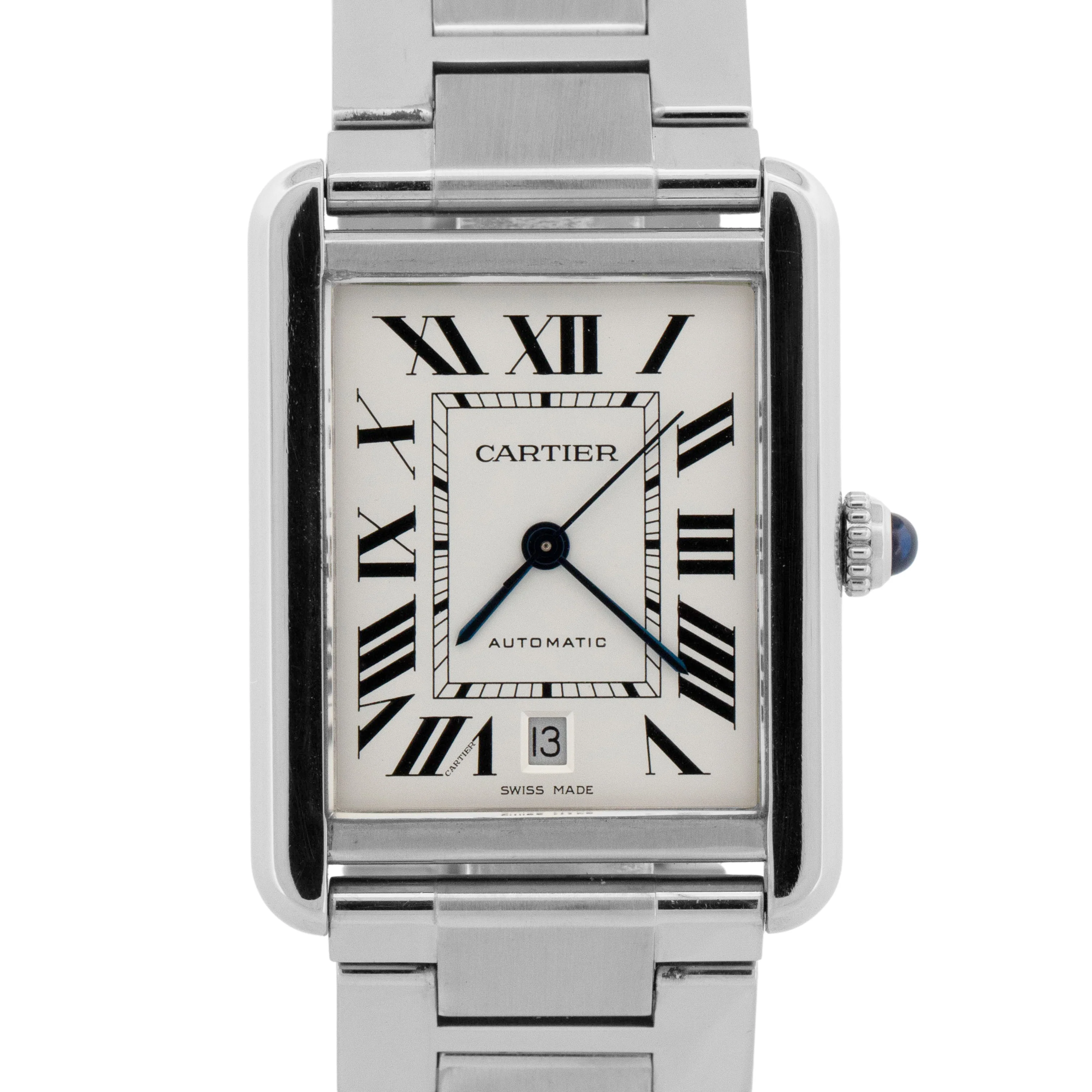 Cartier Tank Solo PAPERS Silver 31x40mm 3800/W5200028 Automatic Date Watch BOX