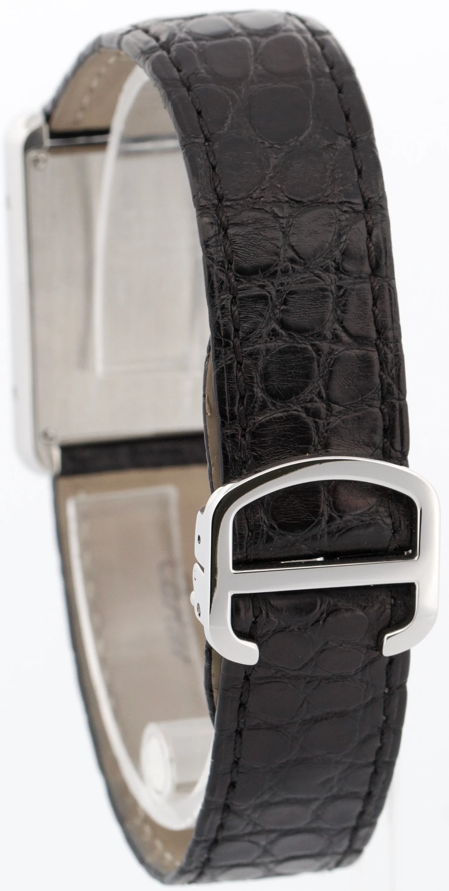 Cartier Tank Solo Stainless Steel SILVER Roman Leather 27mm Quartz 2715 W1018355 - Image 5