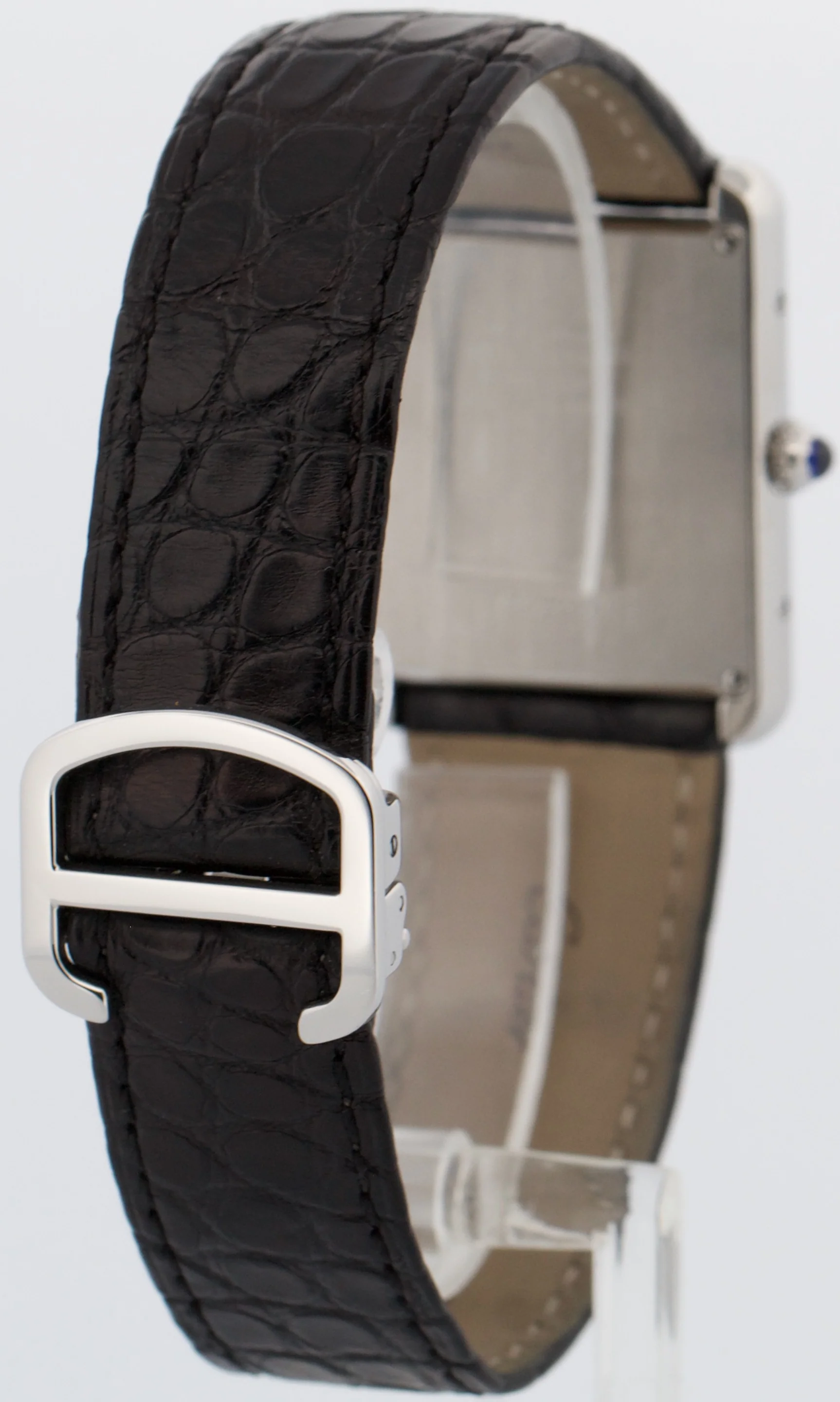 Cartier Tank Solo Stainless Steel SILVER Roman Leather 27mm Quartz 2715 W1018355 - Image 6