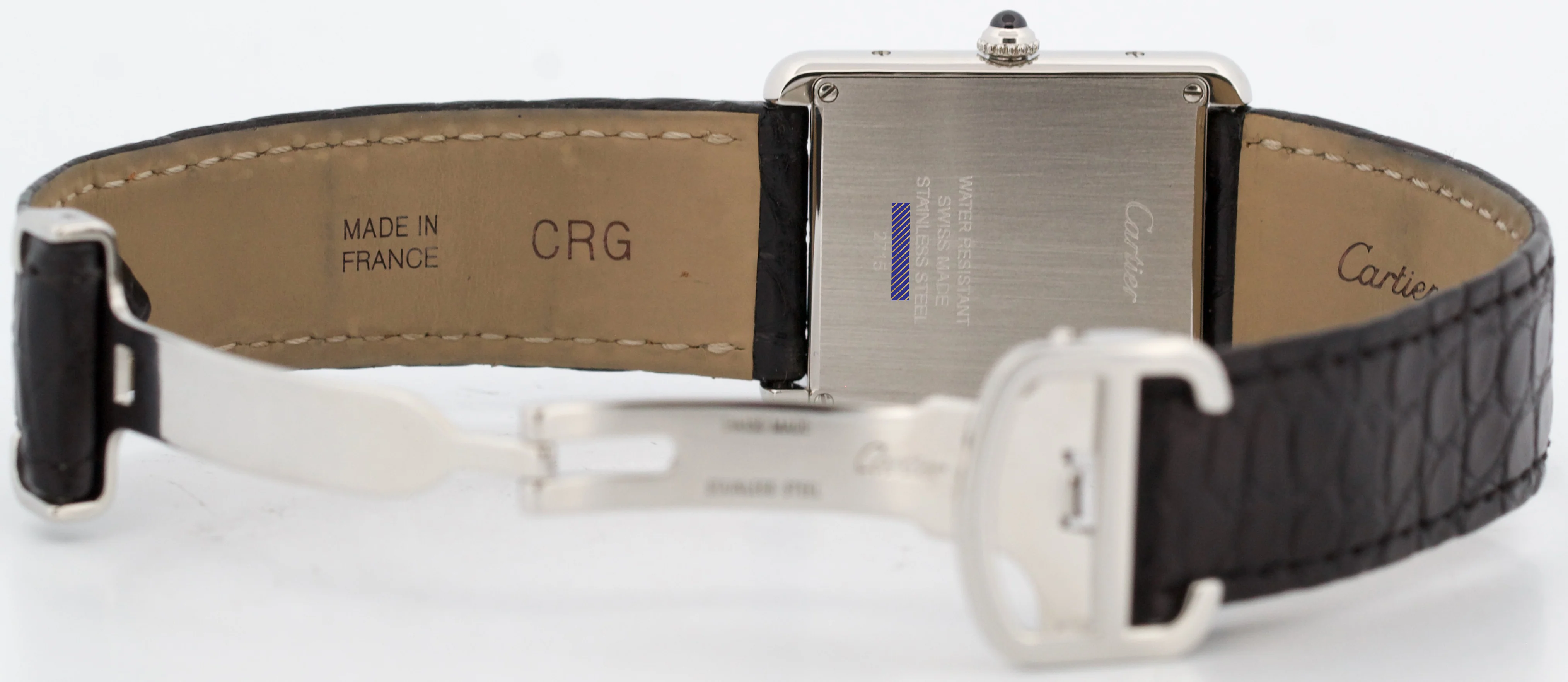 Cartier Tank Solo Stainless Steel SILVER Roman Leather 27mm Quartz 2715 W1018355 - Image 7