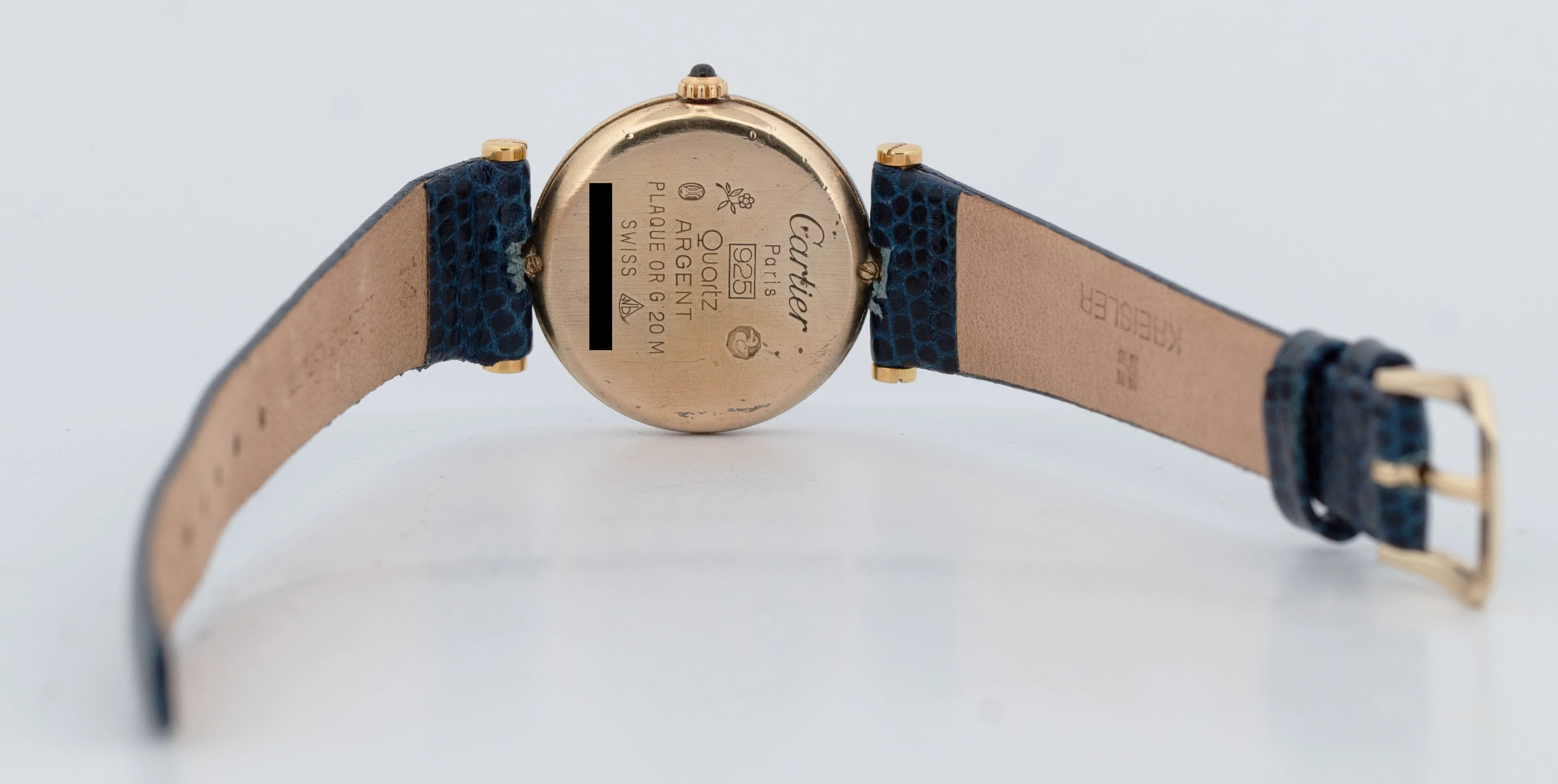 Cartier Vendome Yellow Gold Blue Lapis Vermeil Quartz 24mm 47436757 Watch - Image 6