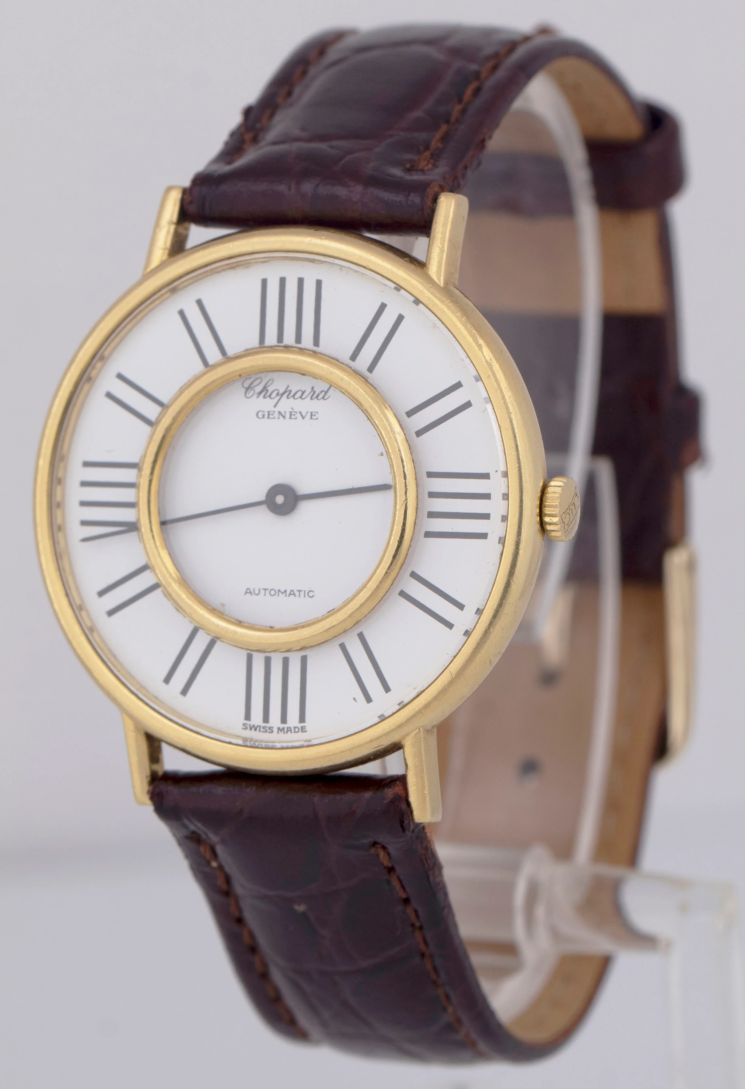 Chopard Geneve Automatic 1049 White 34mm 18K Yellow Gold Leather Automatic Watch - Image 3