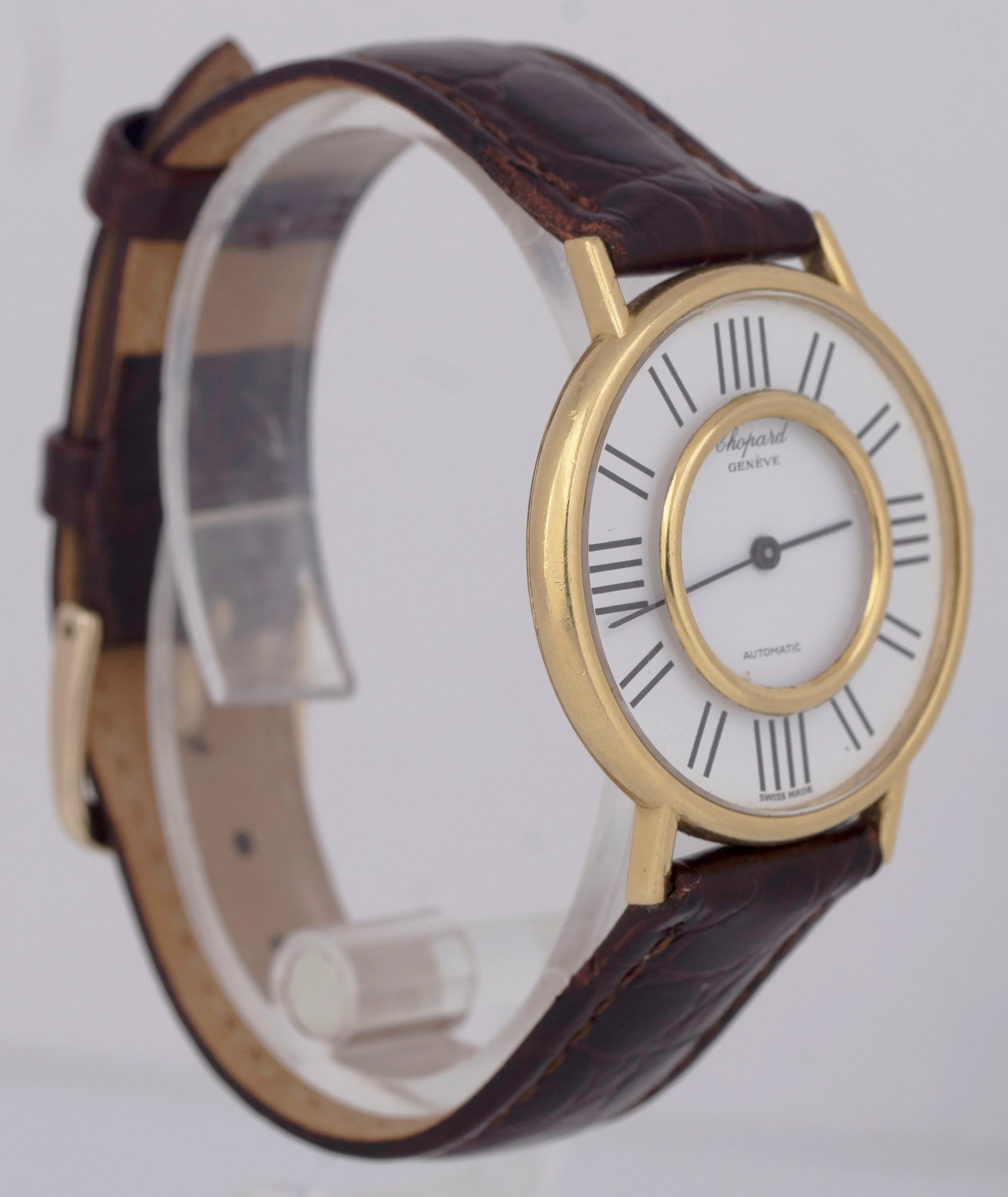 Chopard Geneve Automatic 1049 White 34mm 18K Yellow Gold Leather Automatic Watch - Image 4