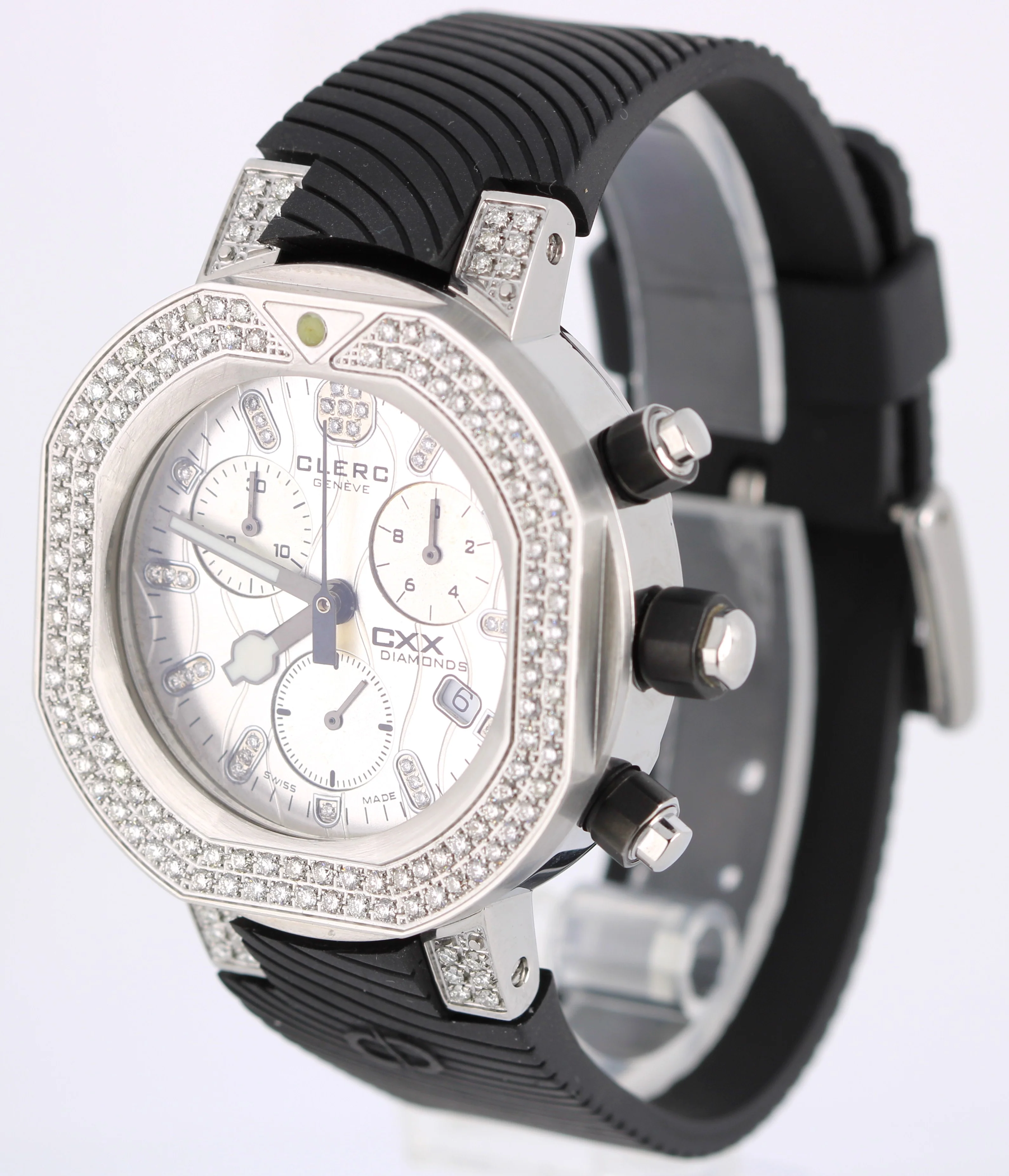 Clerc Geneve CXX Scuba DIAMONDS Chronograph Steel Silver 42mm CXXDSN115Q Watch - Image 3