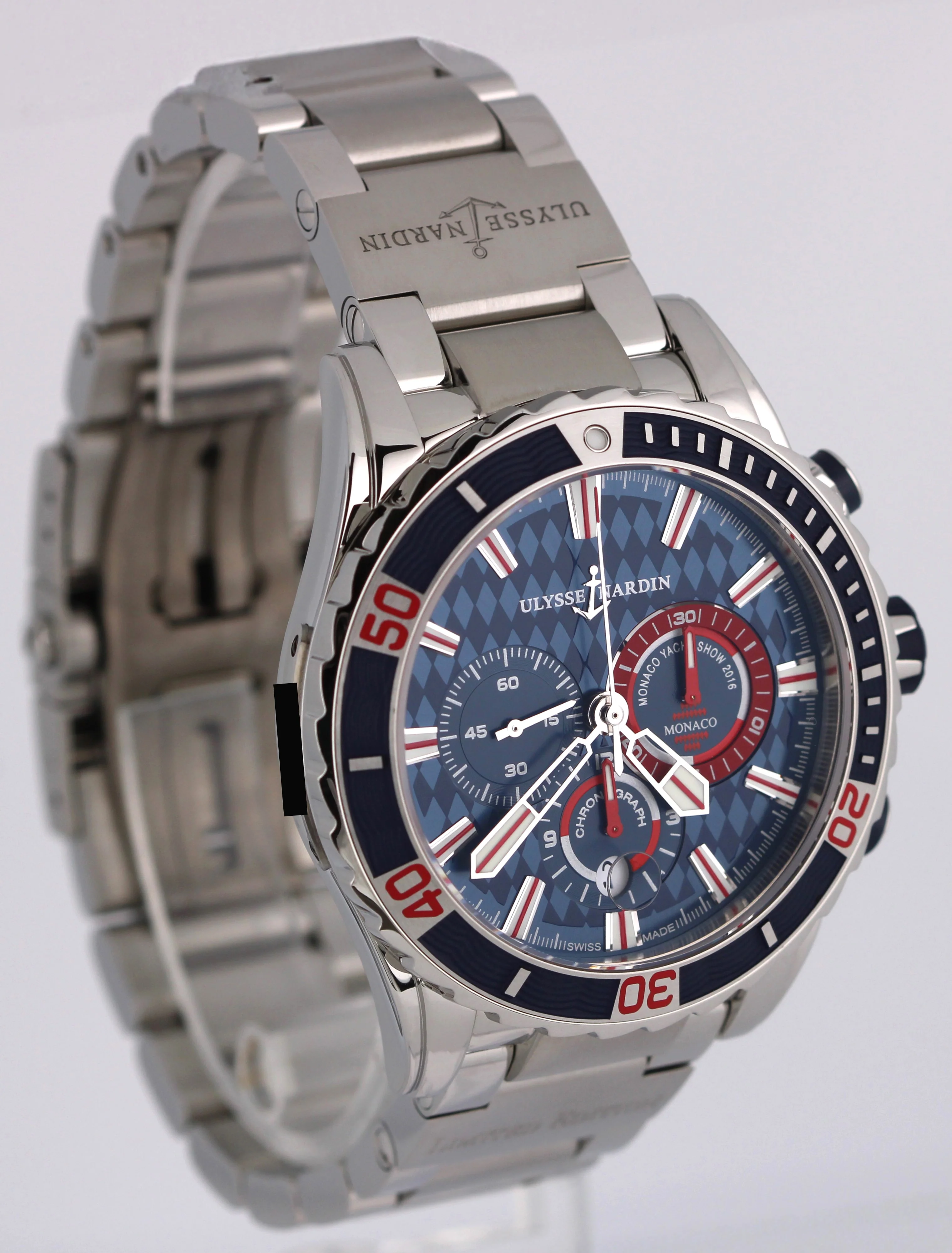 Ulysse Nardin Diver Chronograph Monaco LE Steel Blue 44mm 1503-151 LTD Watch - Image 3