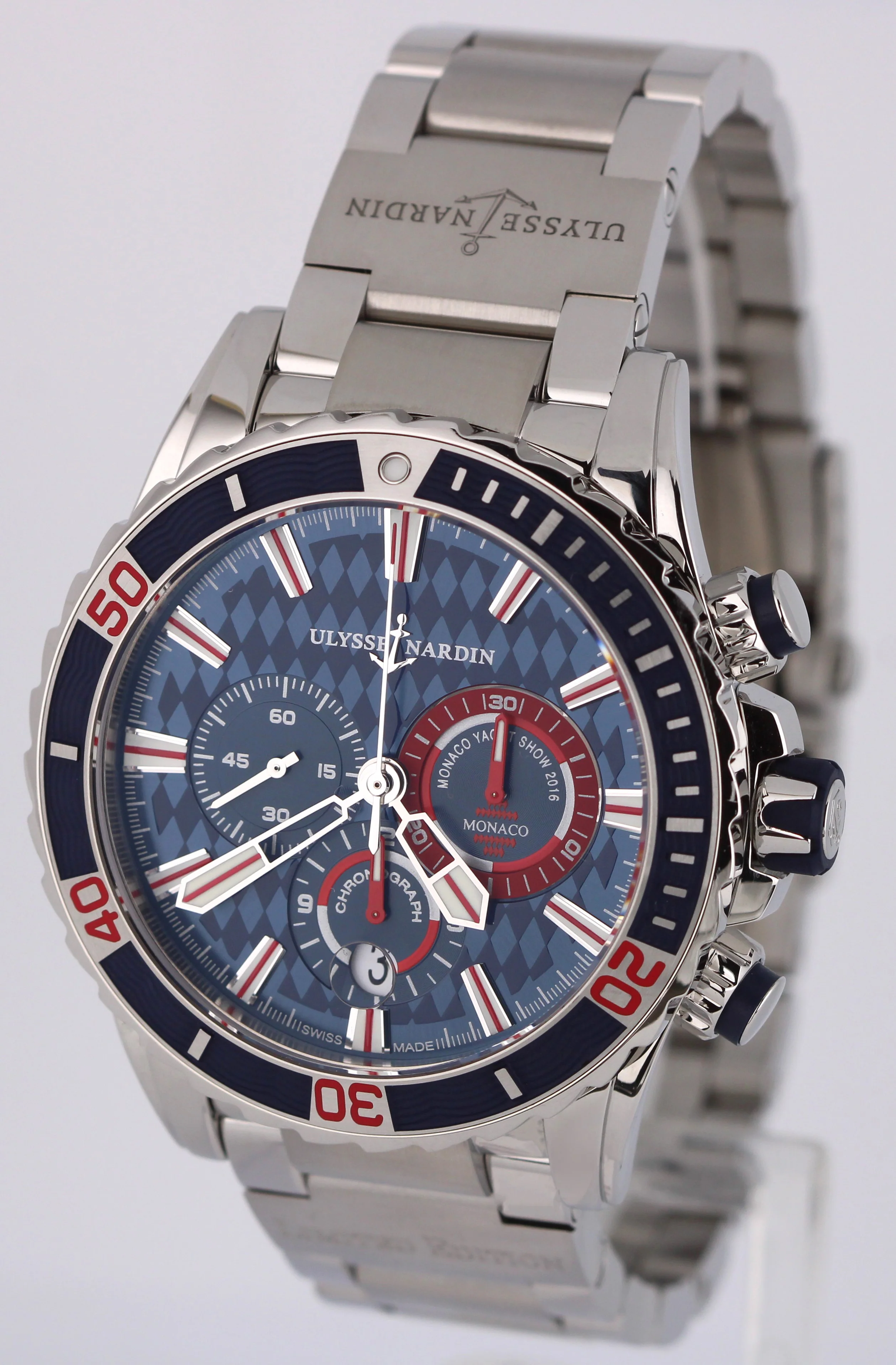 Ulysse Nardin Diver Chronograph Monaco LE Steel Blue 44mm 1503-151 LTD Watch - Image 4