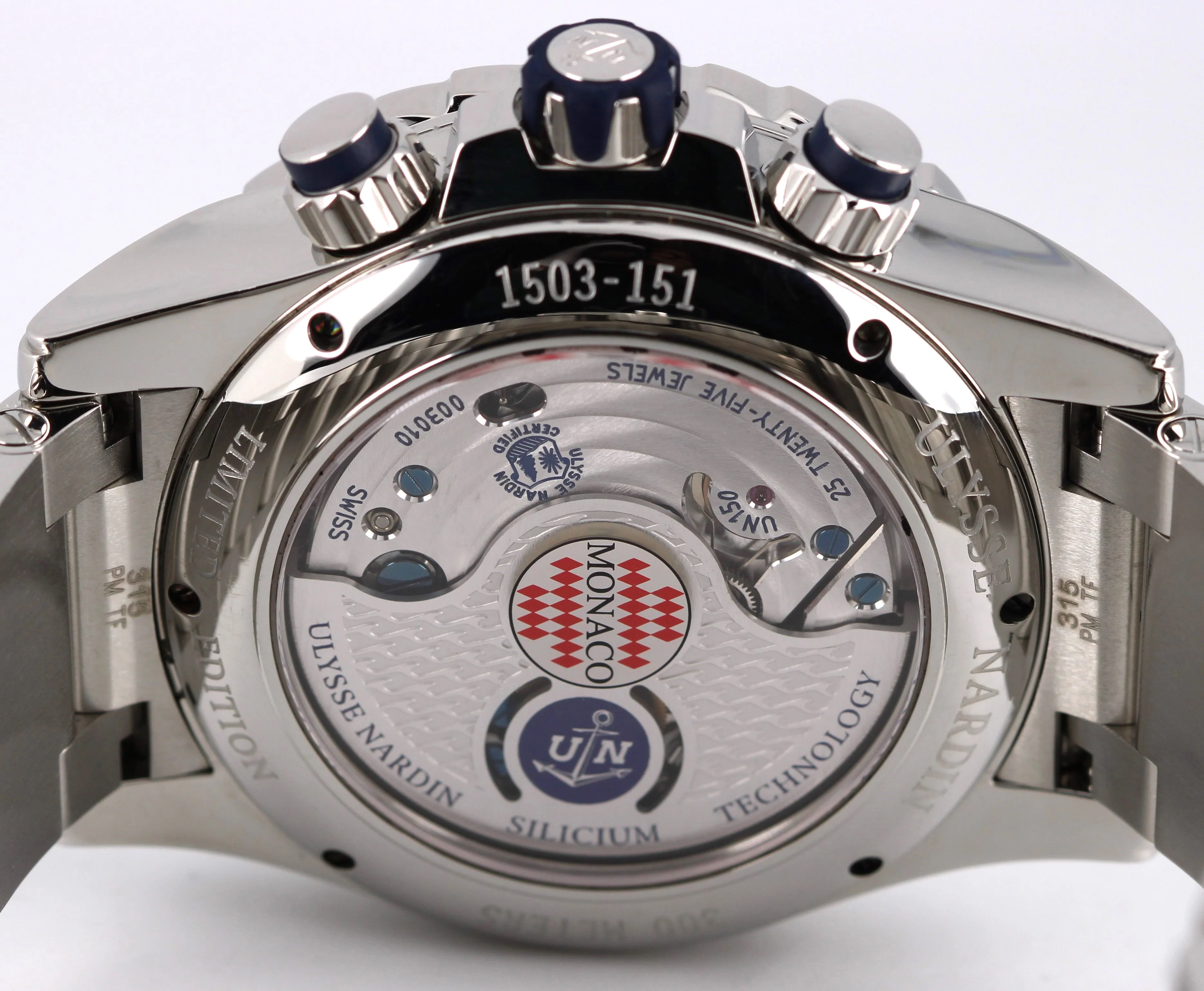 Ulysse Nardin Diver Chronograph Monaco LE Steel Blue 44mm 1503-151 LTD Watch - Image 9