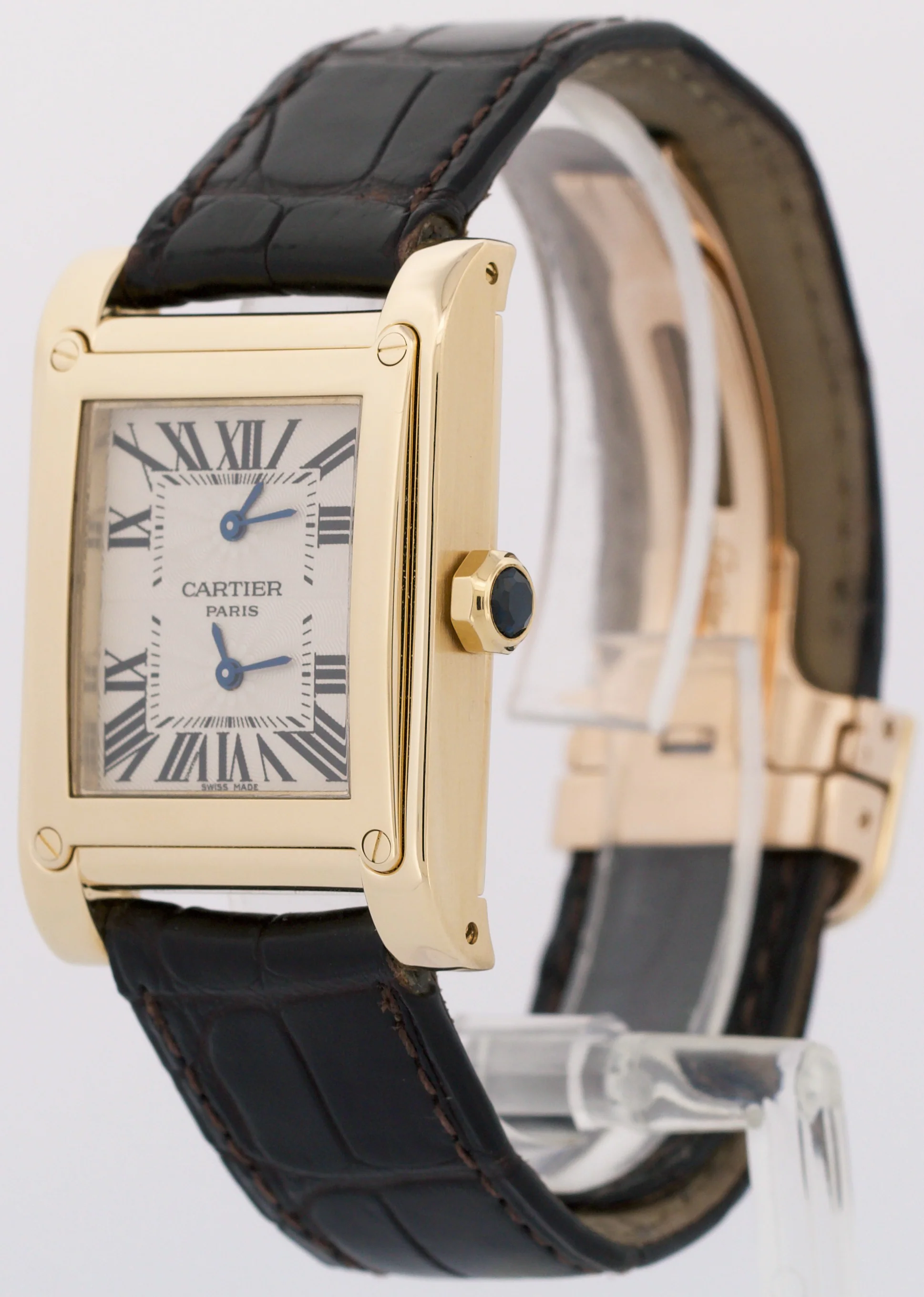 CPCP Cartier Tank à Vis Dual Time Large 18K Gold 28mm W1534251 Manual 2551 BOX - Image 3