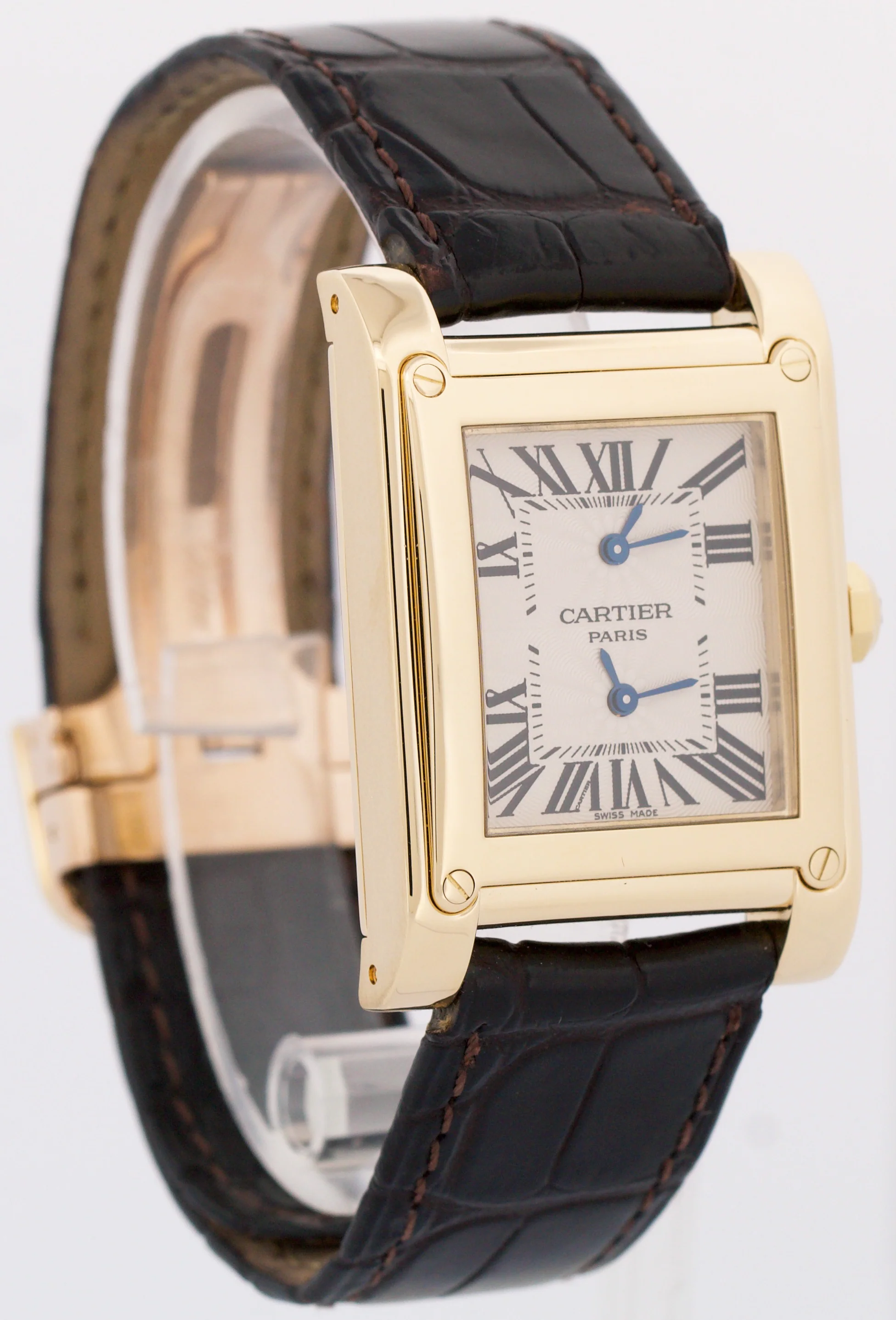 CPCP Cartier Tank à Vis Dual Time Large 18K Gold 28mm W1534251 Manual 2551 BOX - Image 4