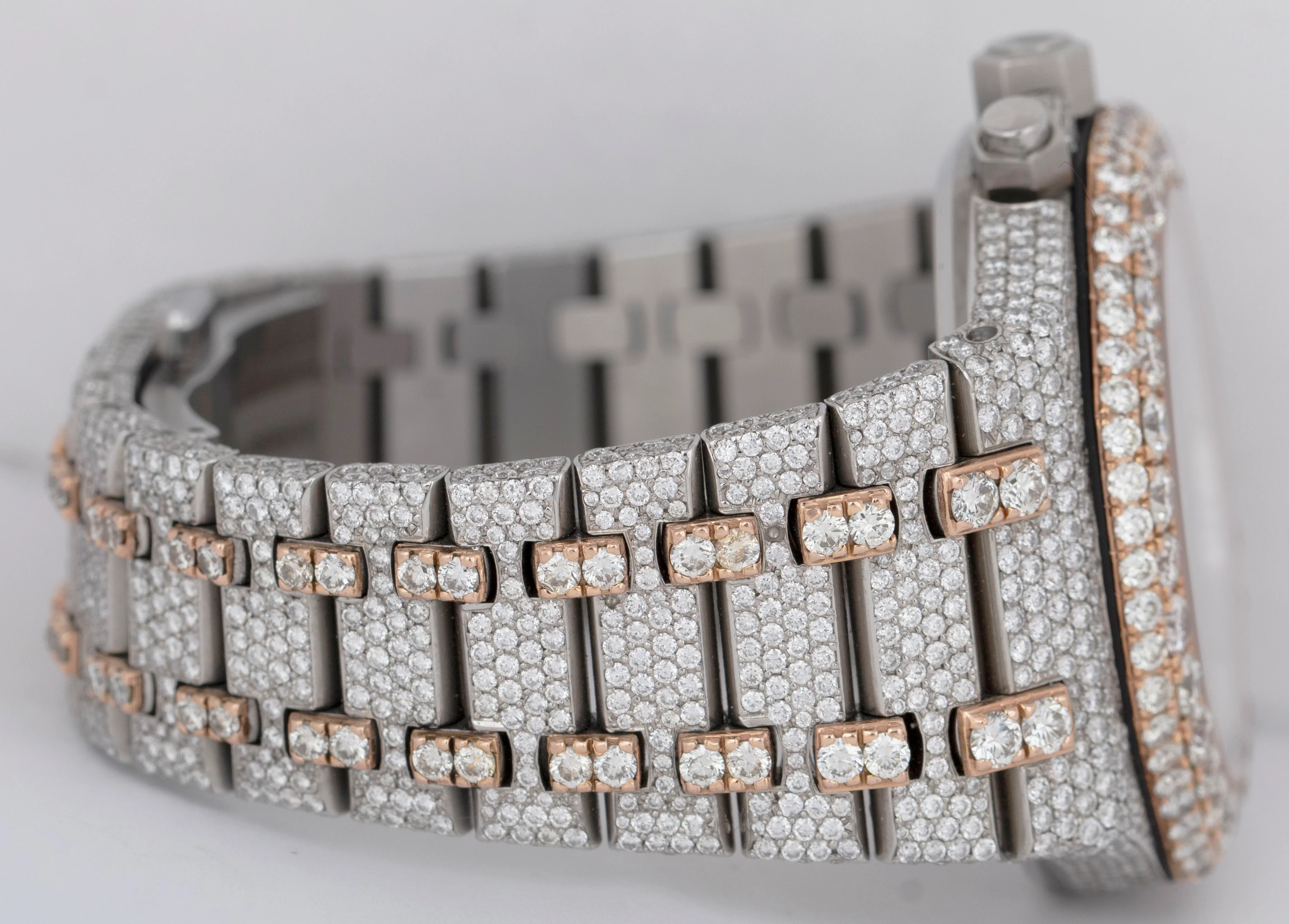 DIAMOND Audemars Piguet Royal Oak Two-Tone 41mm 26320ST Chronograph Pave Watch - Image 6