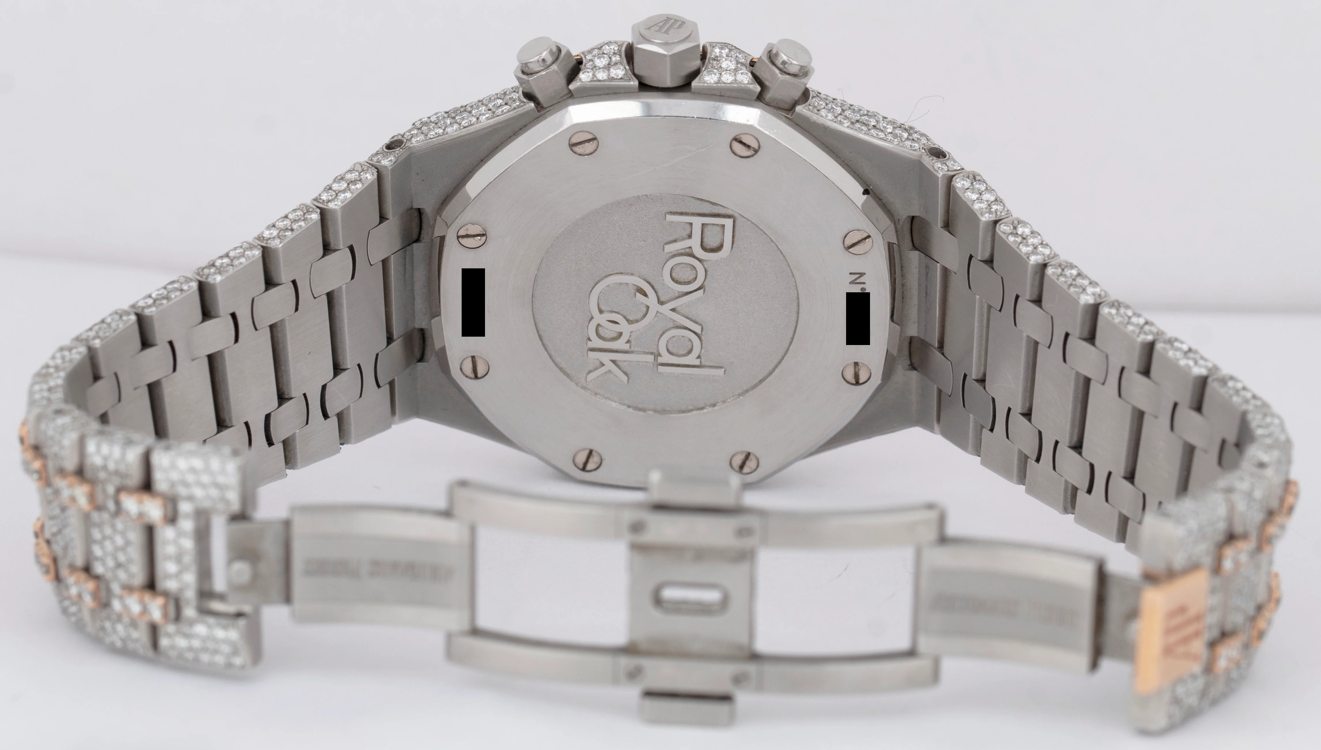 DIAMOND Audemars Piguet Royal Oak Two-Tone 41mm 26320ST Chronograph Pave Watch - Image 7