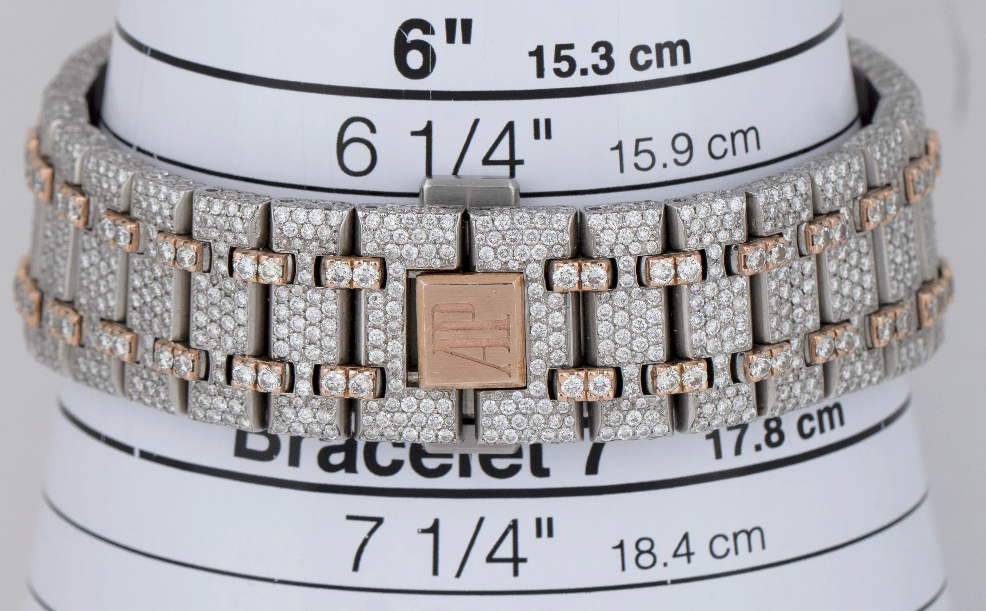 DIAMOND Audemars Piguet Royal Oak Two-Tone 41mm 26320ST Chronograph Pave Watch - Image 8