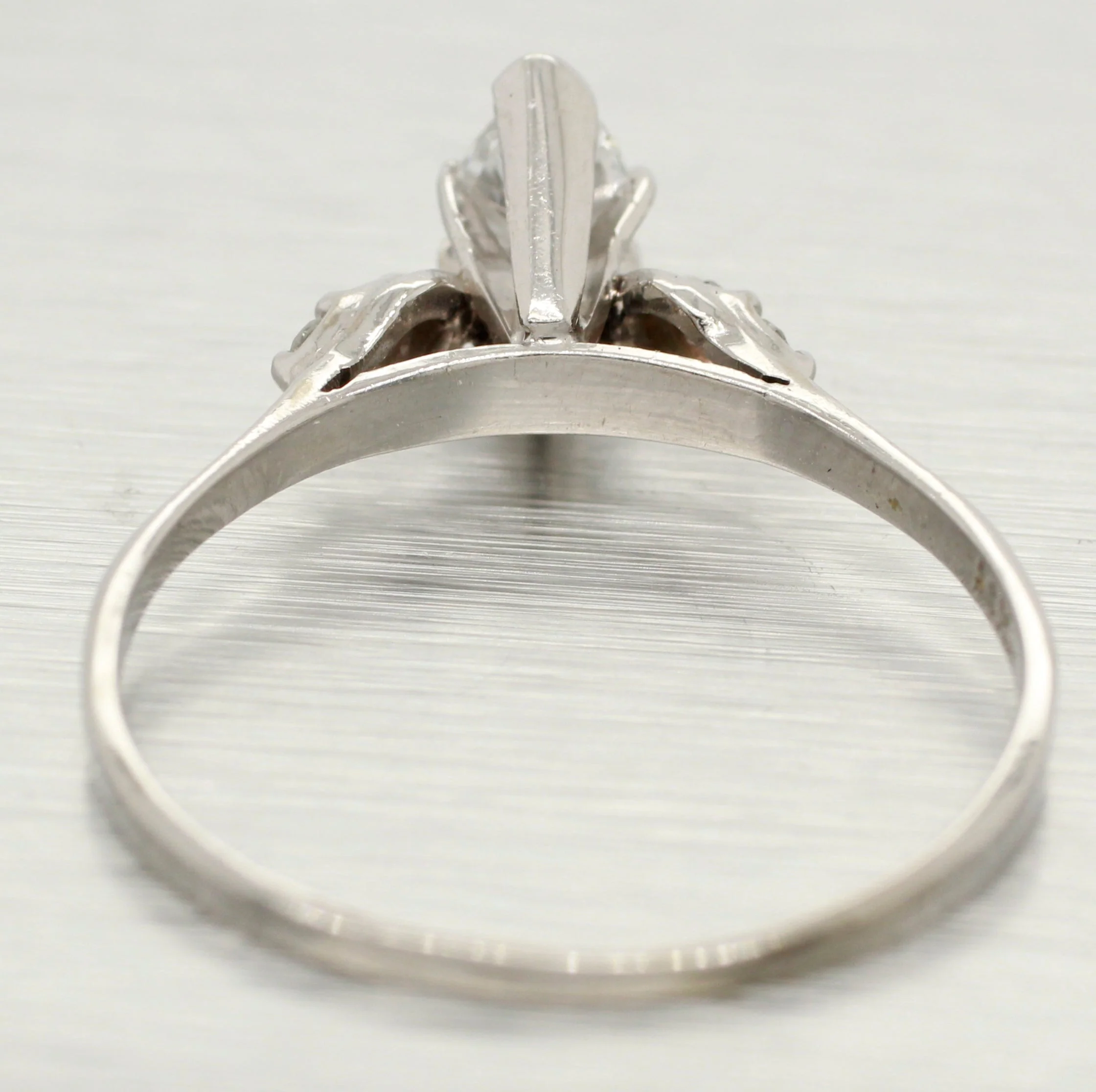 Vintage 0.75ctw Marquise Diamond Engagement Ring in 14k White Gold | Size 11.75 - Image 5