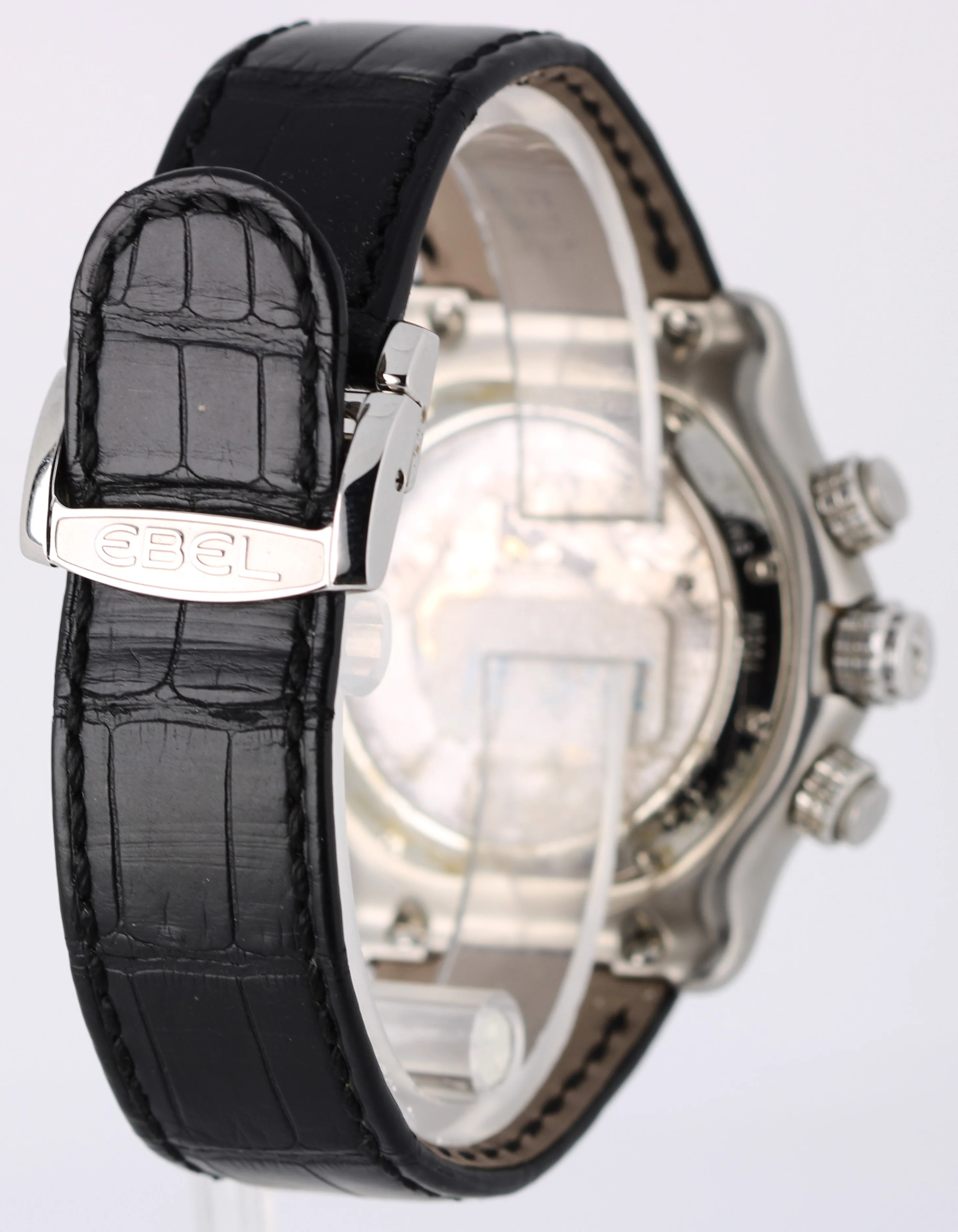 EBEL 1911 BTR Chronograph PAPERS Steel Silver DIAMOND 44mm E9137L7S Watch BOX - Image 5