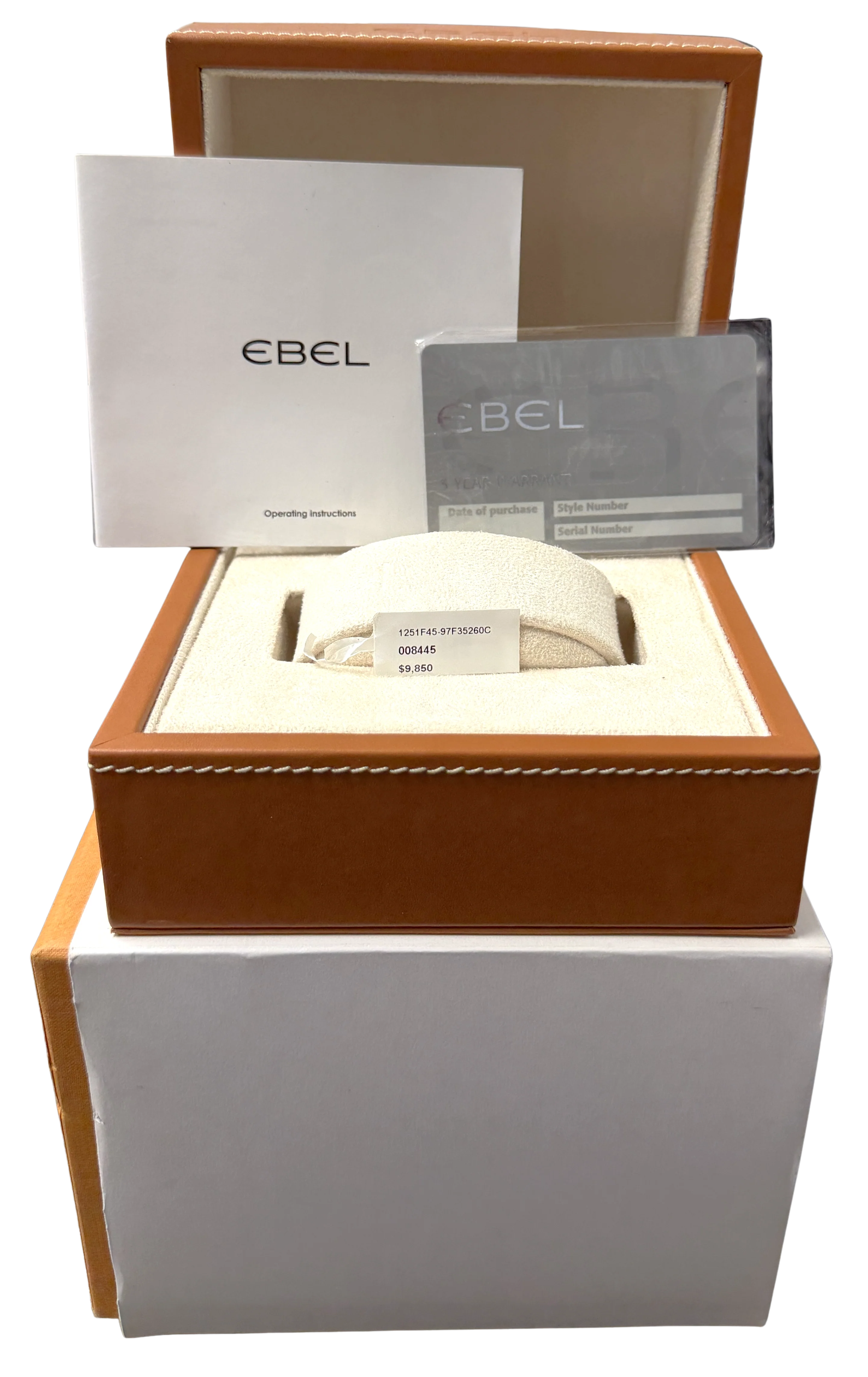 EBEL Classic Wave PAPERS Steel Mother of Pearl DIAMONDS 40mm 1251F45 Watch BOX - Image 2