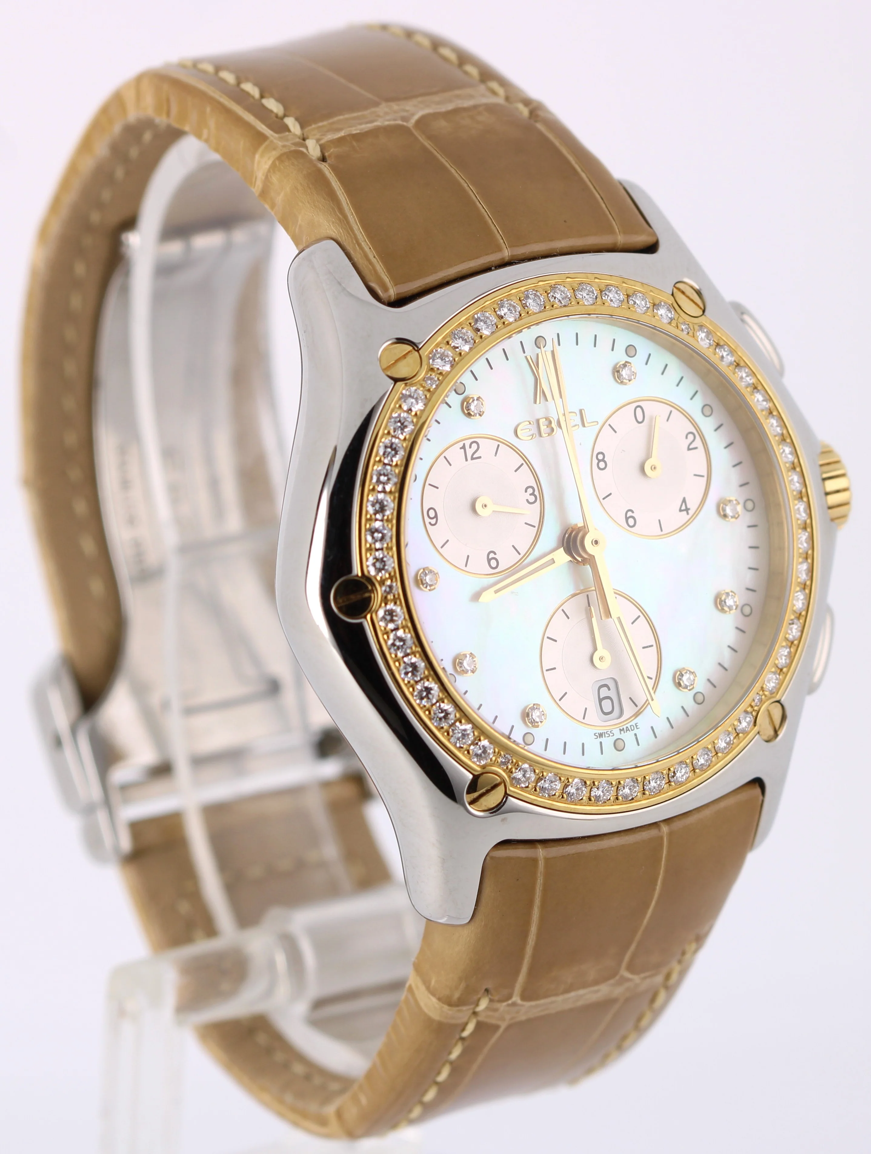 EBEL Classic Wave PAPERS Steel Mother of Pearl DIAMONDS 40mm 1251F45 Watch BOX - Image 4