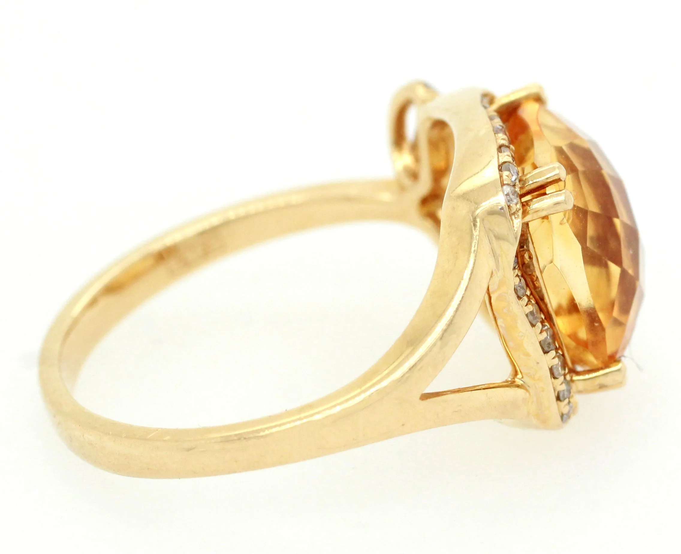 EFFY 1.39ctw Citrine and Diamond Cocktail Ring - 14k Yellow Gold | Size 7 - Image 3