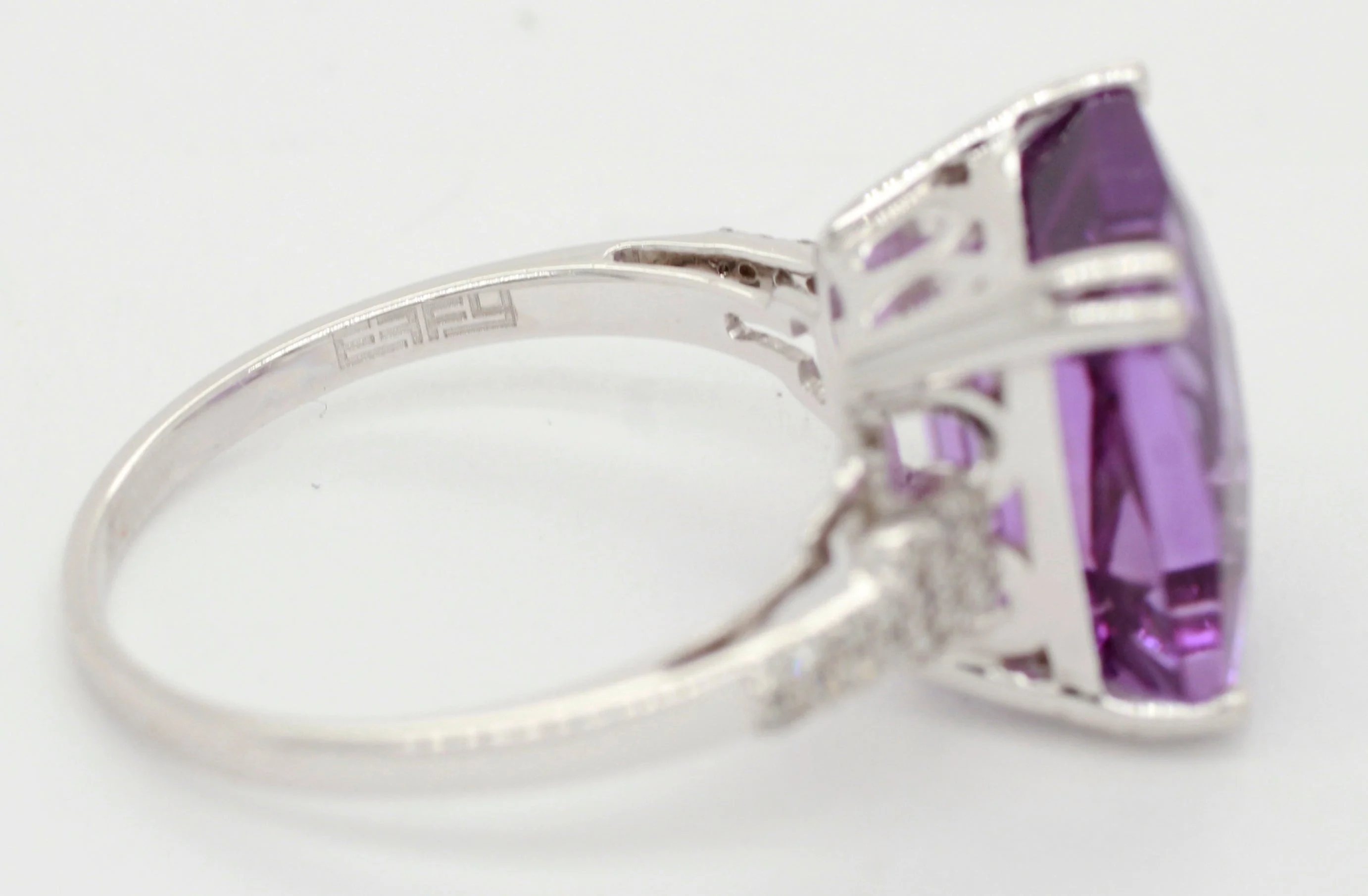 EFFY 4ct Amethyst and Diamond Accent Cocktail Ring in 14k White Gold - Image 5