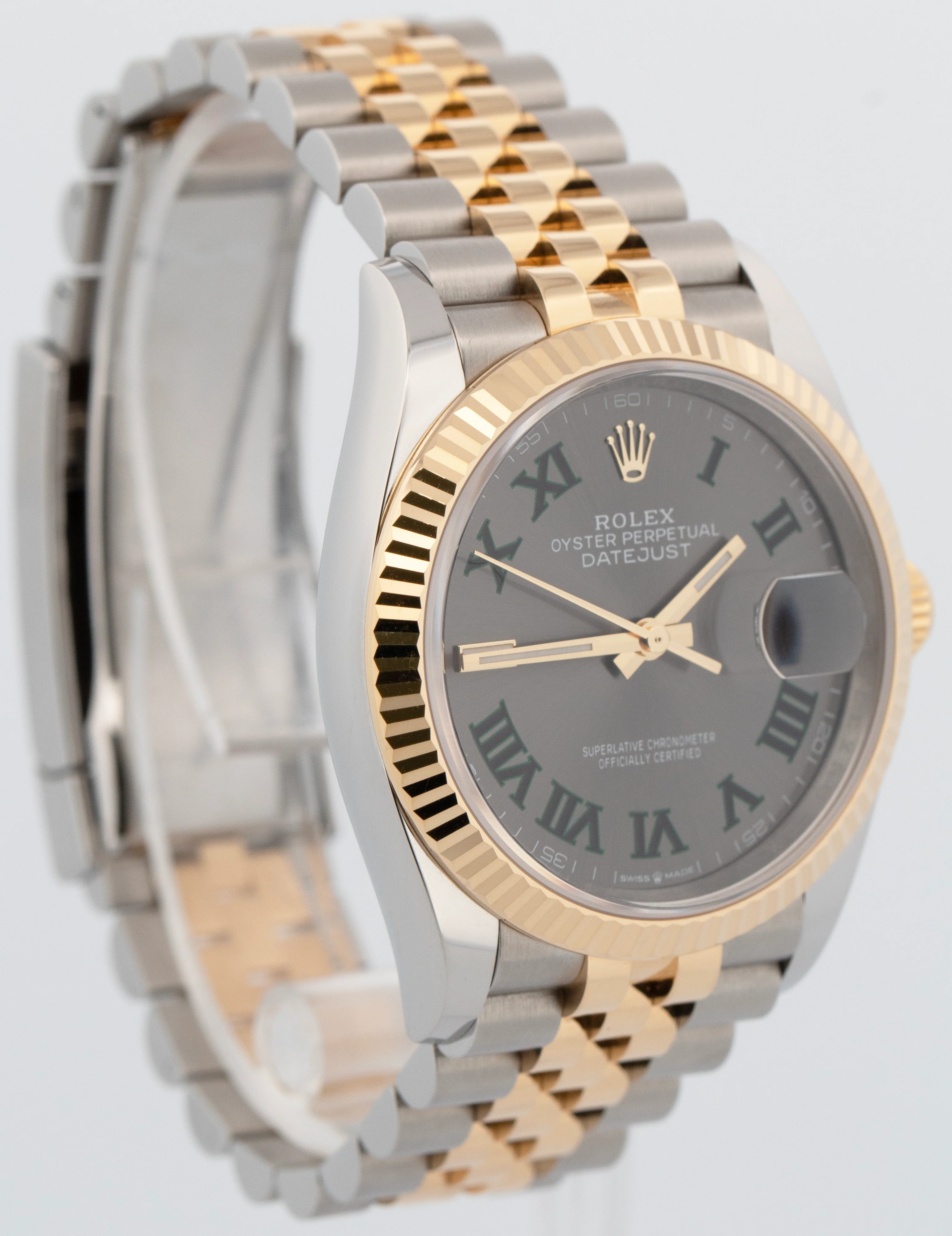 FEB 2026 PAPERS Rolex DateJust WIMBLEDON 36mm Steel 18K JUBILEE Watch 126233 BOX - Image 5