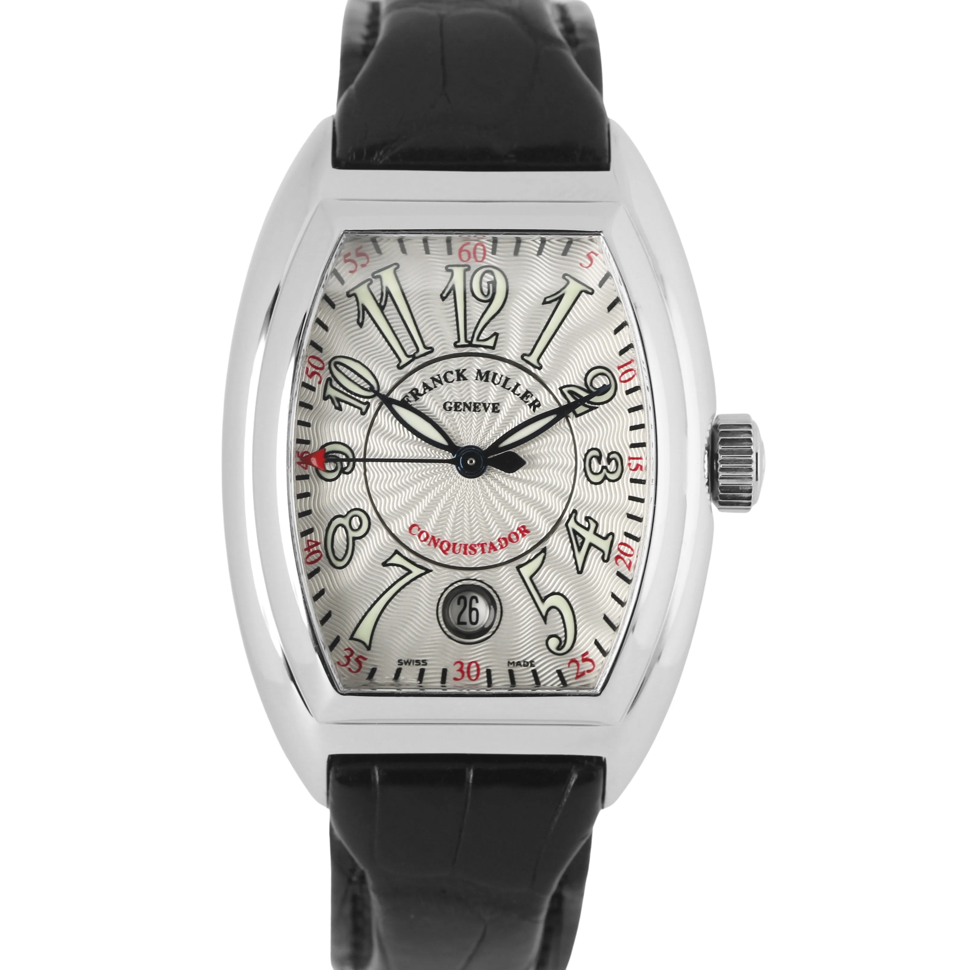 Franck Muller Conquistador Cintree Curvex Stainless Silver 35mm 8005 SC Watch