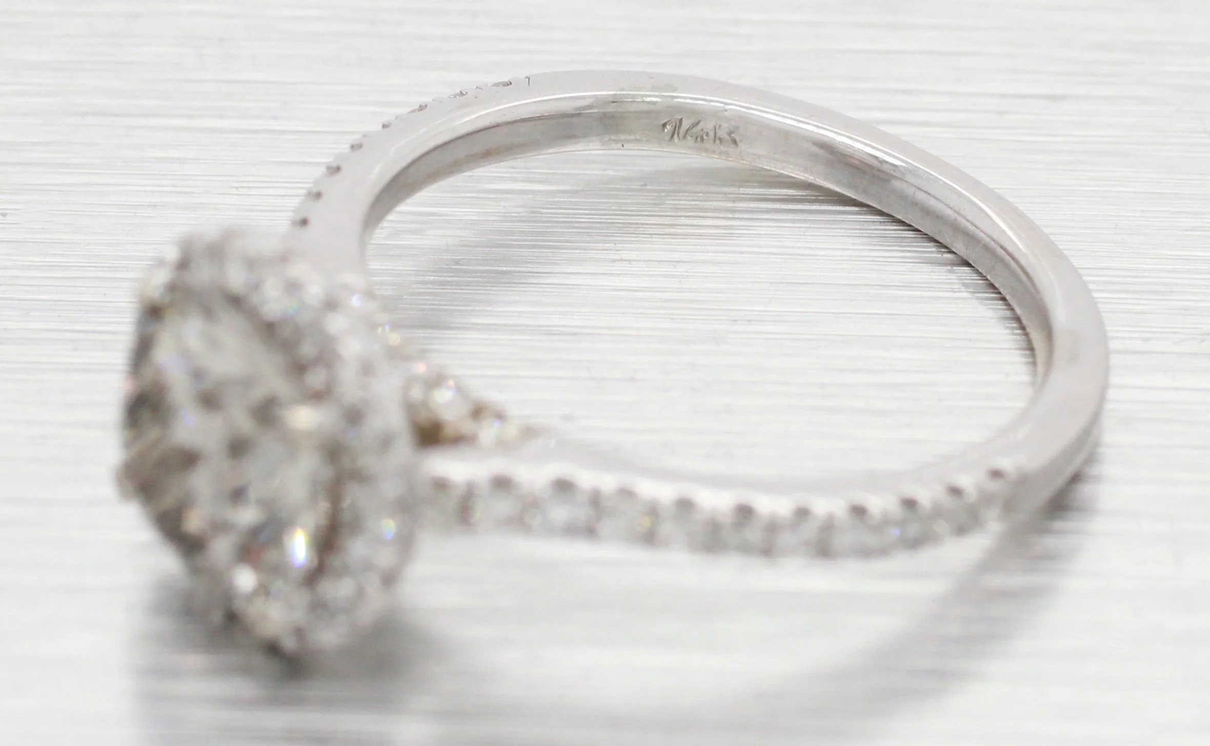GIA 1.81ct Gray Diamond CVD Lab-Created Halo Engagement Ring - 14k White Gold - Image 3