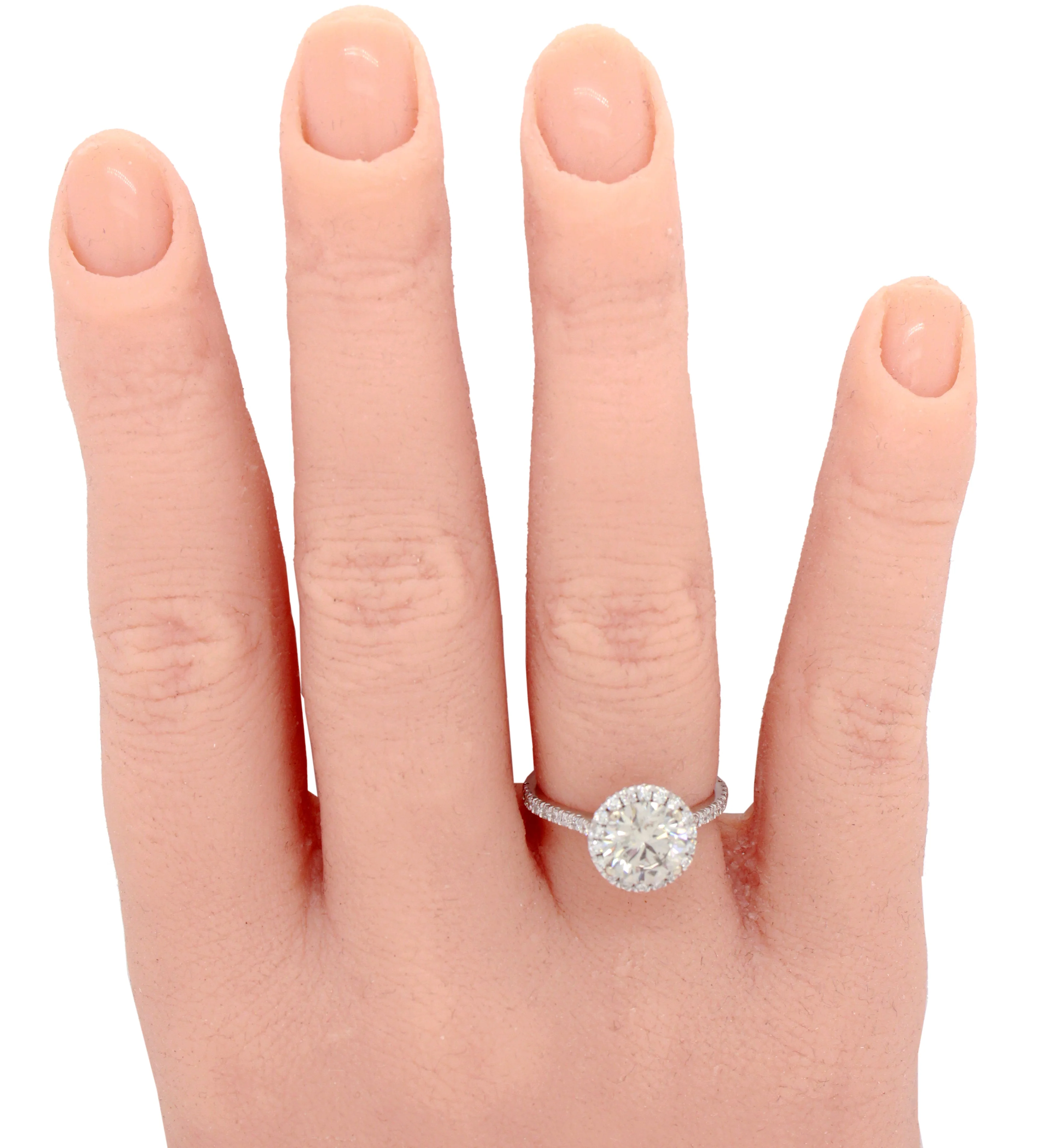 GIA 1.81ct Gray Diamond CVD Lab-Created Halo Engagement Ring - 14k White Gold - Image 8