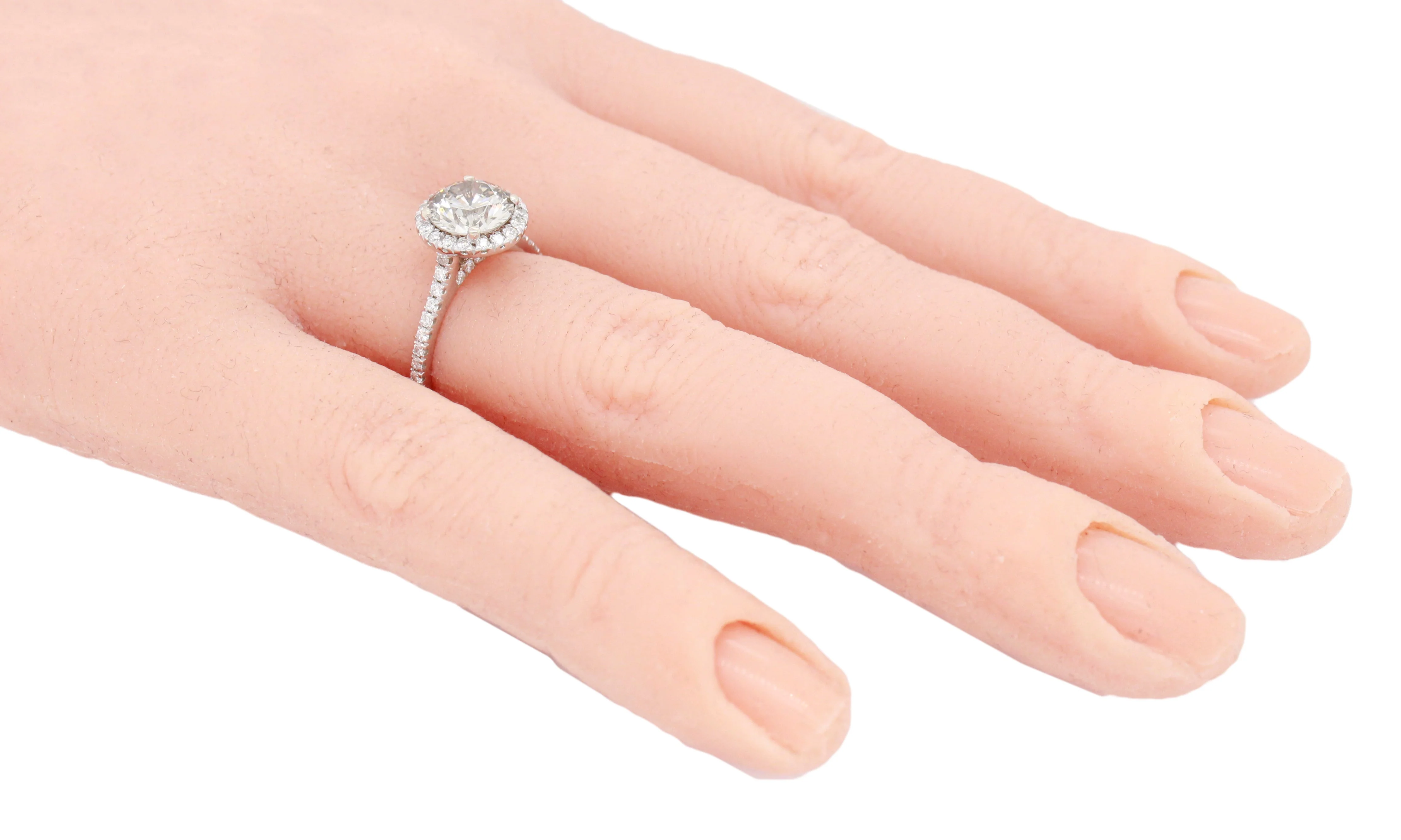 GIA 1.81ct Gray Diamond CVD Lab-Created Halo Engagement Ring - 14k White Gold - Image 9
