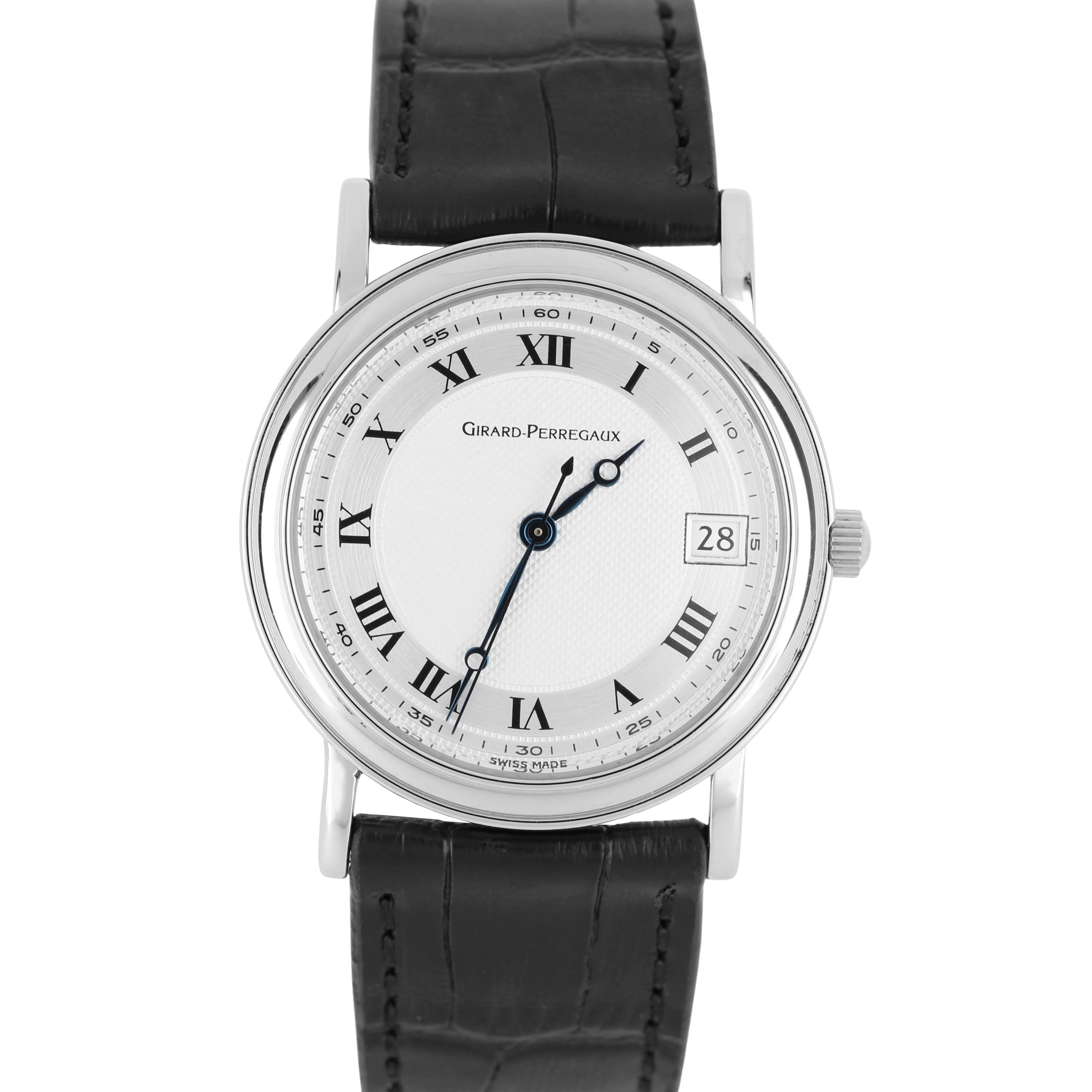 Girard Perregaux Classique Stainless Steel White Roman Numeral 34mm 4770 Watch