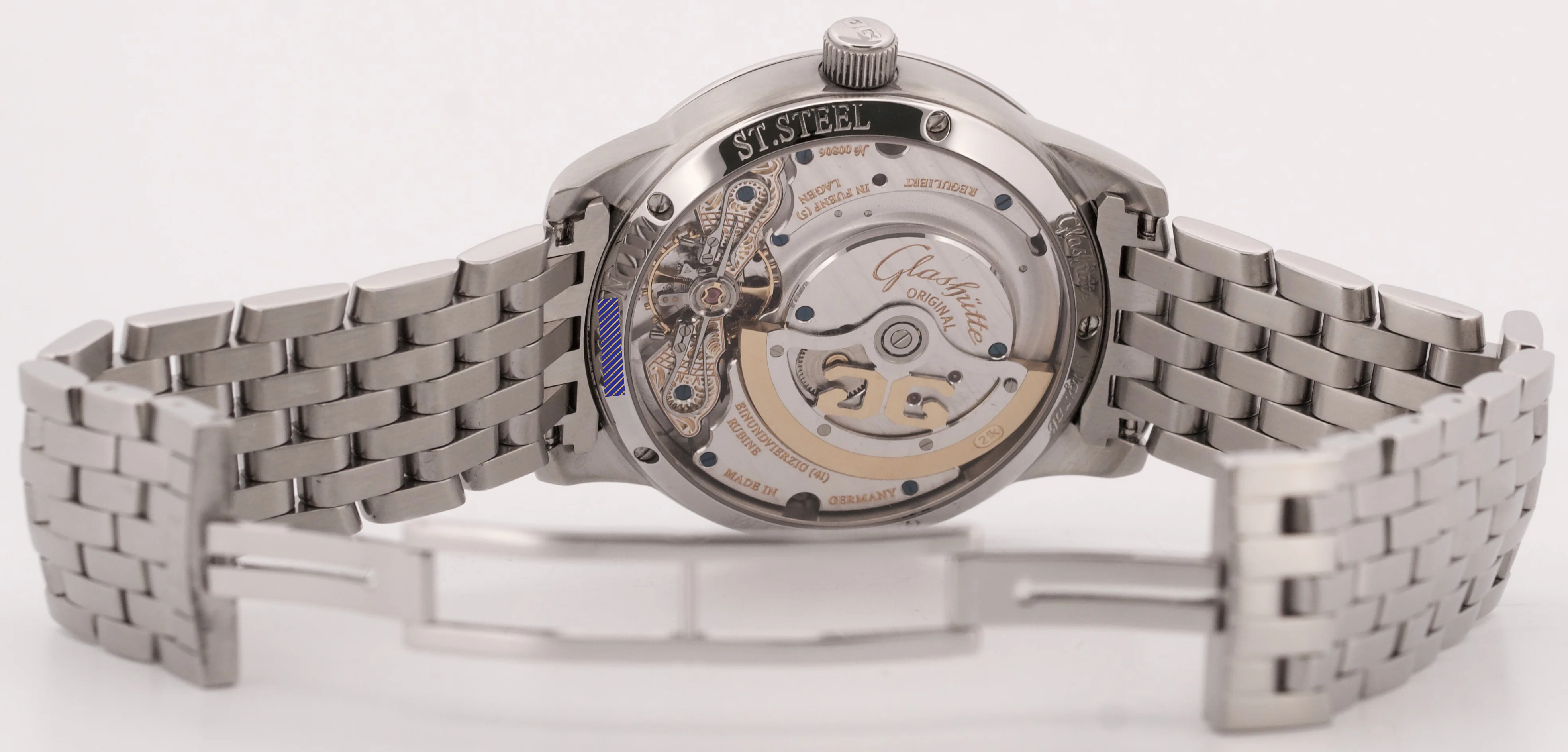 Glashutte Panomatic Date 39mm SILVER Automatic Stainless 90-01-02-02-14 BOX - Image 9