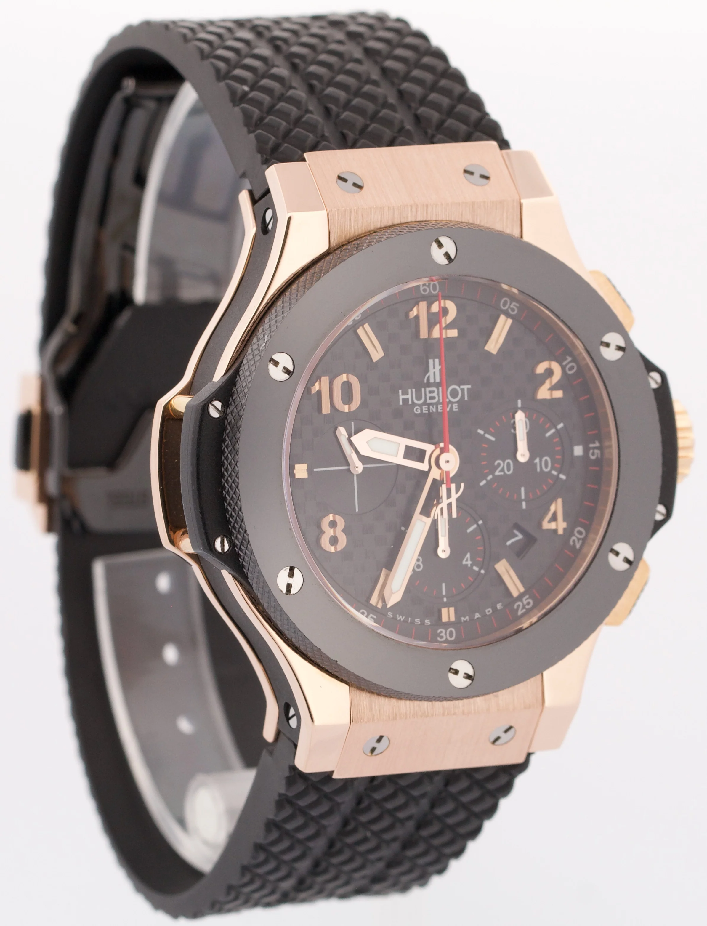 Hublot Big Bang Black 301.PB.131.RX Black 18K Rose Gold CARBON Rubber 44mm Watch - Image 4