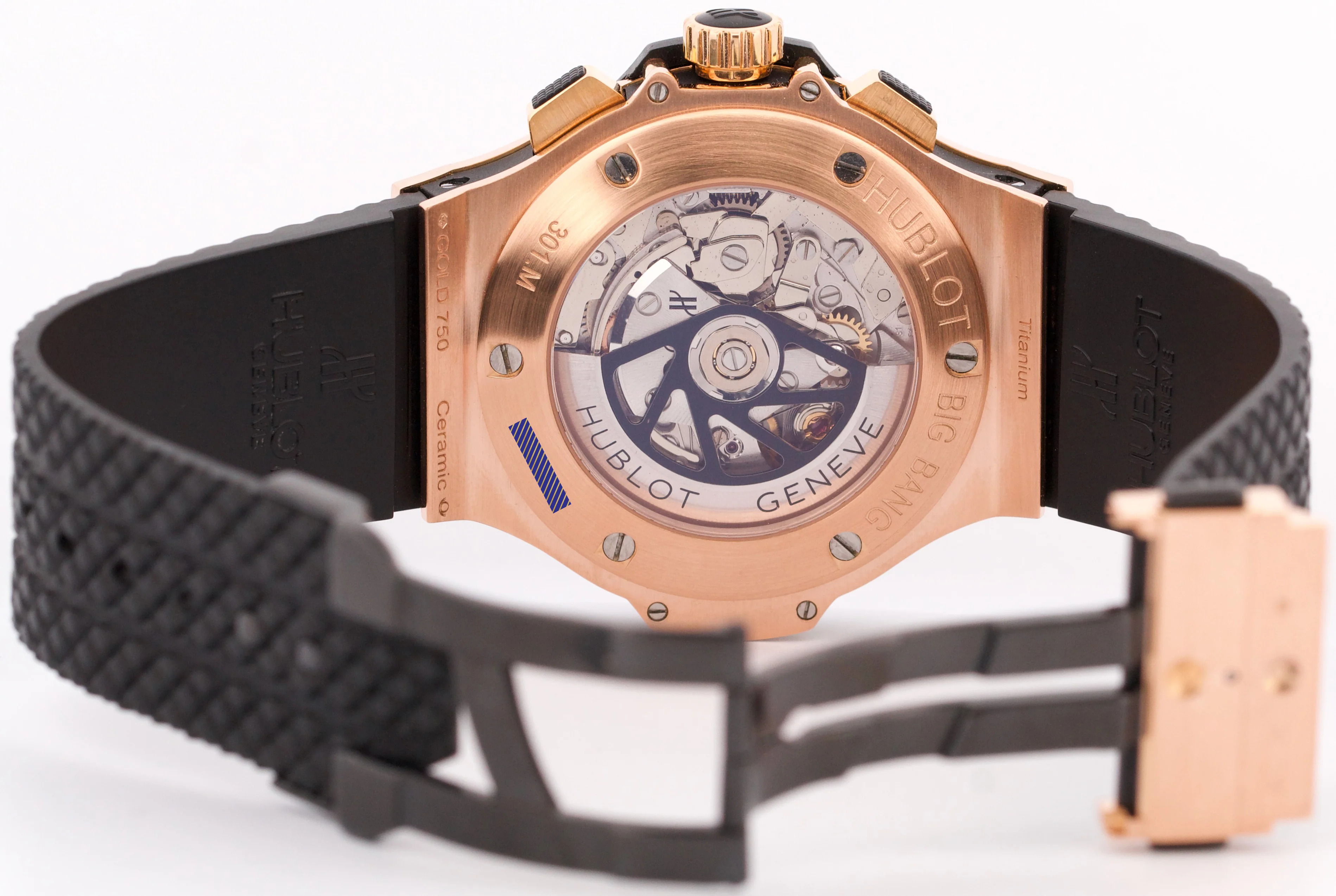 Hublot Big Bang Black 301.PB.131.RX Black 18K Rose Gold CARBON Rubber 44mm Watch - Image 7