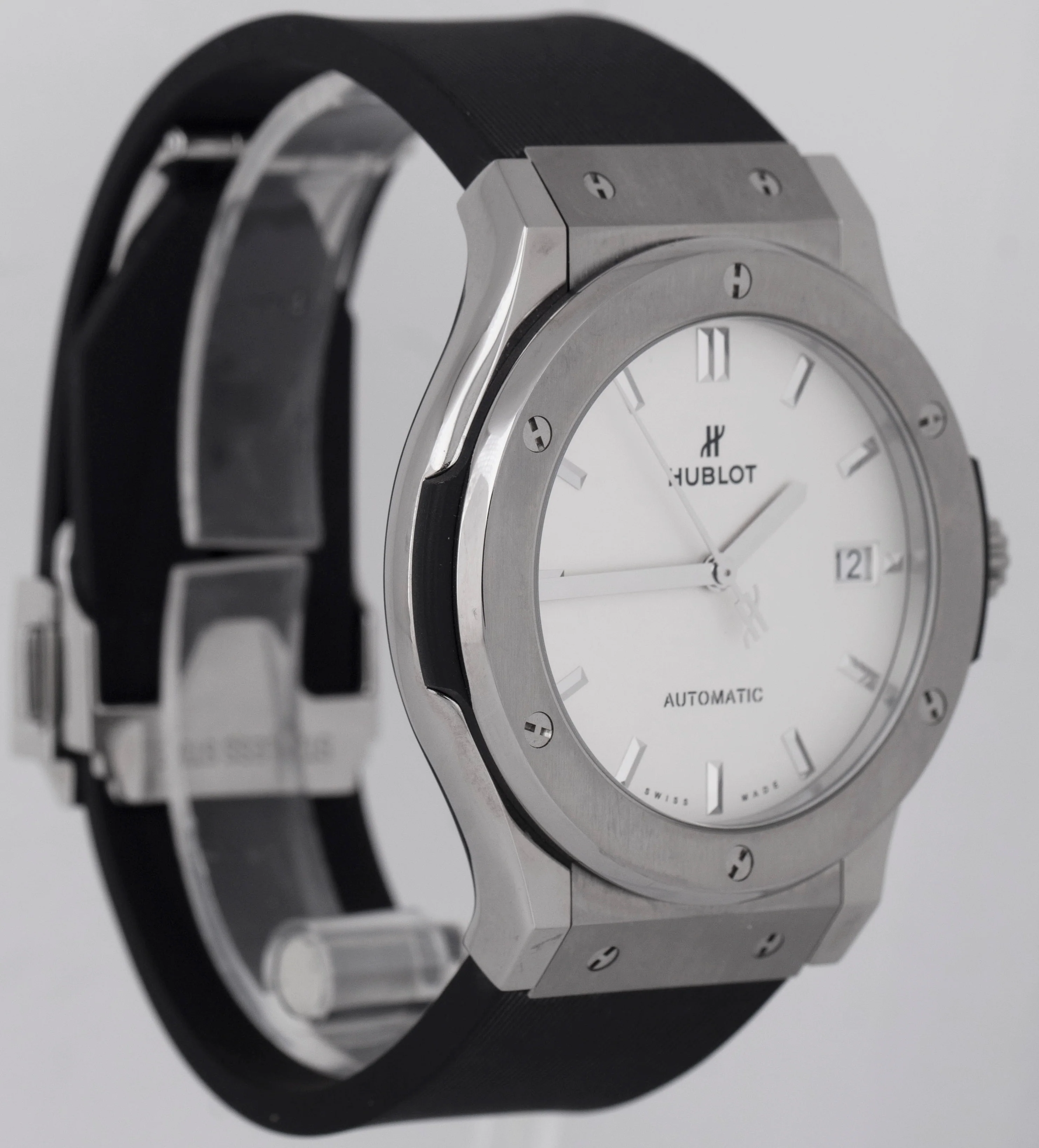 Hublot Classic Fusion Oplain Titanium Silver 42mm Date Watch 542.NX.2611.RX - Image 4